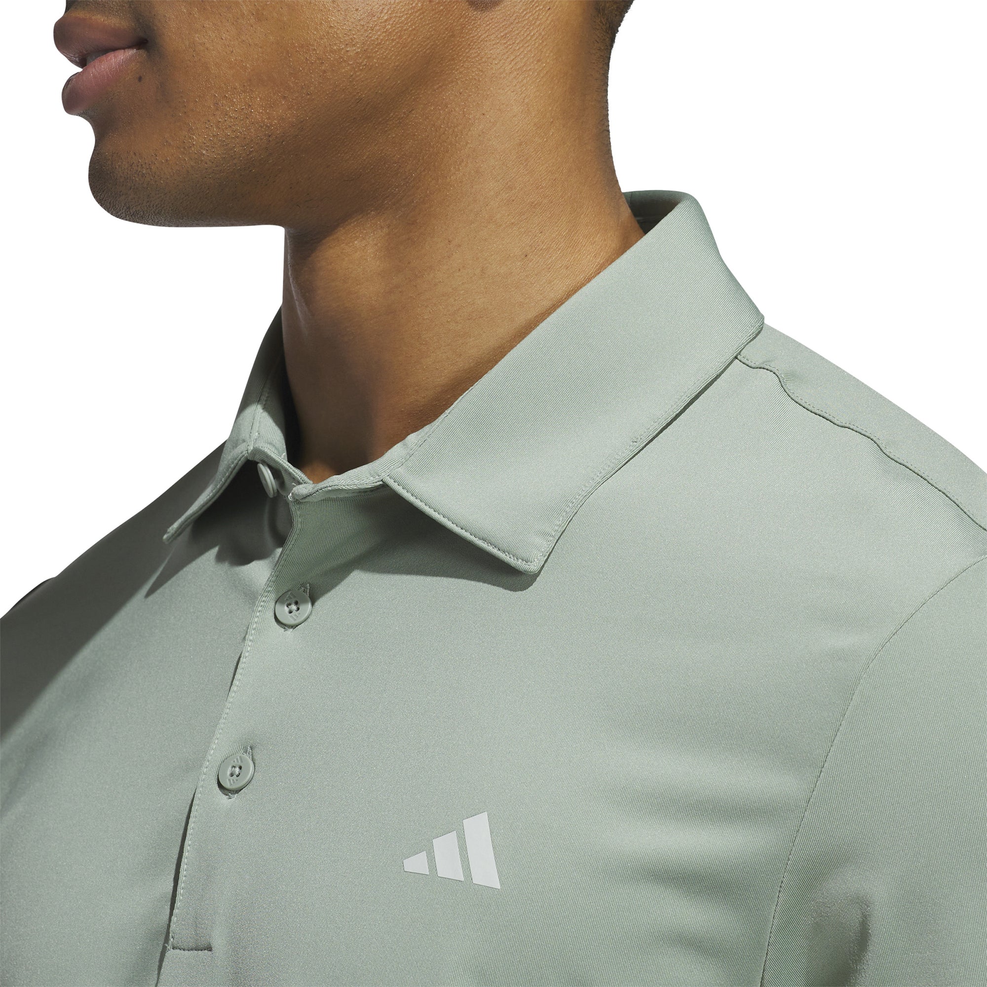 adidas Ultimate365 Solid LC Golf Polo Shirt - Silver/Green adidas Ultimate365 Solid LC Golf Polo Shirt - Silver/Green
