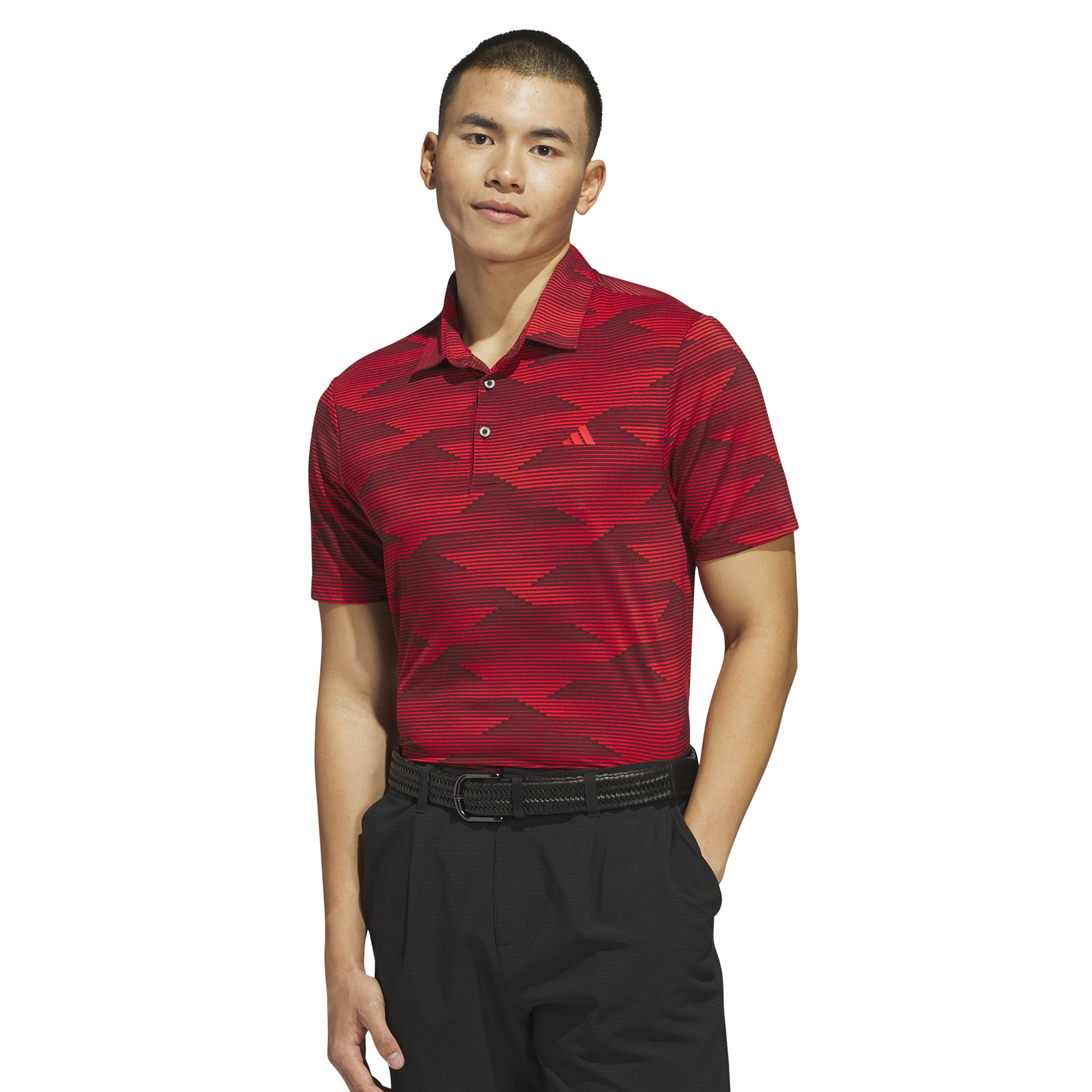 adidas Golf Ultimate365 Speed Stripe Shirt - Aurora Ruby/Pure Ruby - JF4899  - Function18 | Restrictedgs