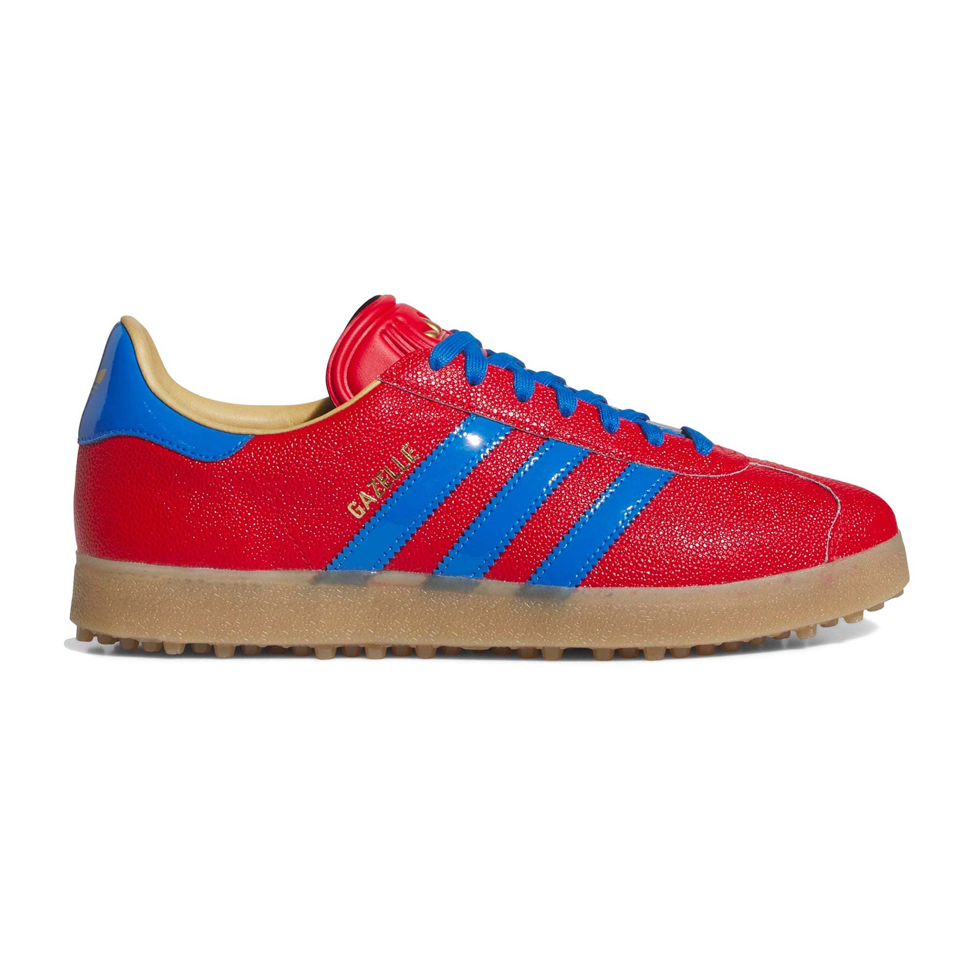 adidas Originals Gazelle Lux Spikeless Golf Shoes - Better Scarlet/Bluebird/Gum - JQ7720 - Function18 | Restrictedgs adidas Originals Gazelle Lux Spikeless Golf Shoes - Better Scarlet/Bluebird/Gum - JQ7720 - Function18 | Restrictedgs