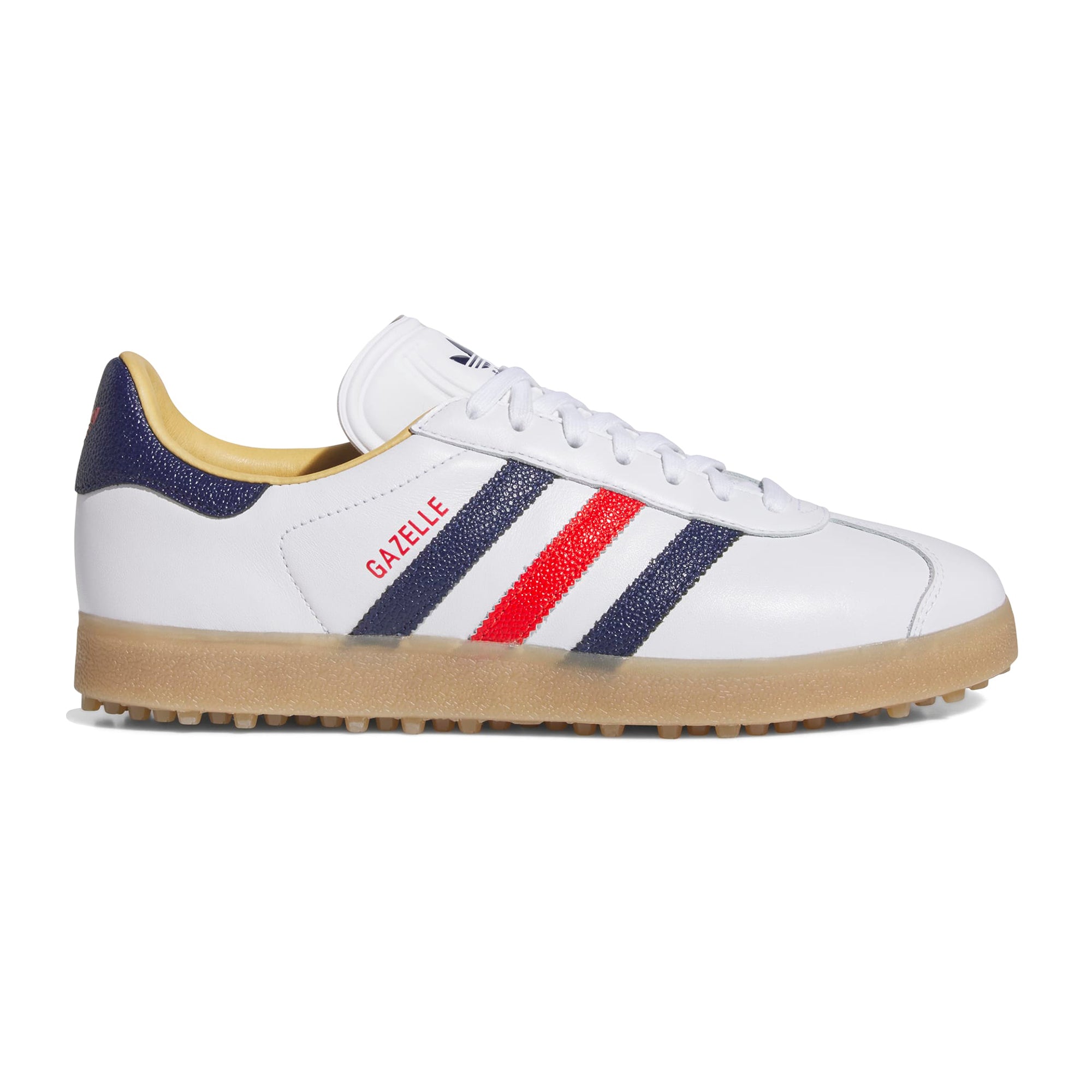 adidas Originals Gazelle Golf Shoes White/Dark Blue/Red JP7705