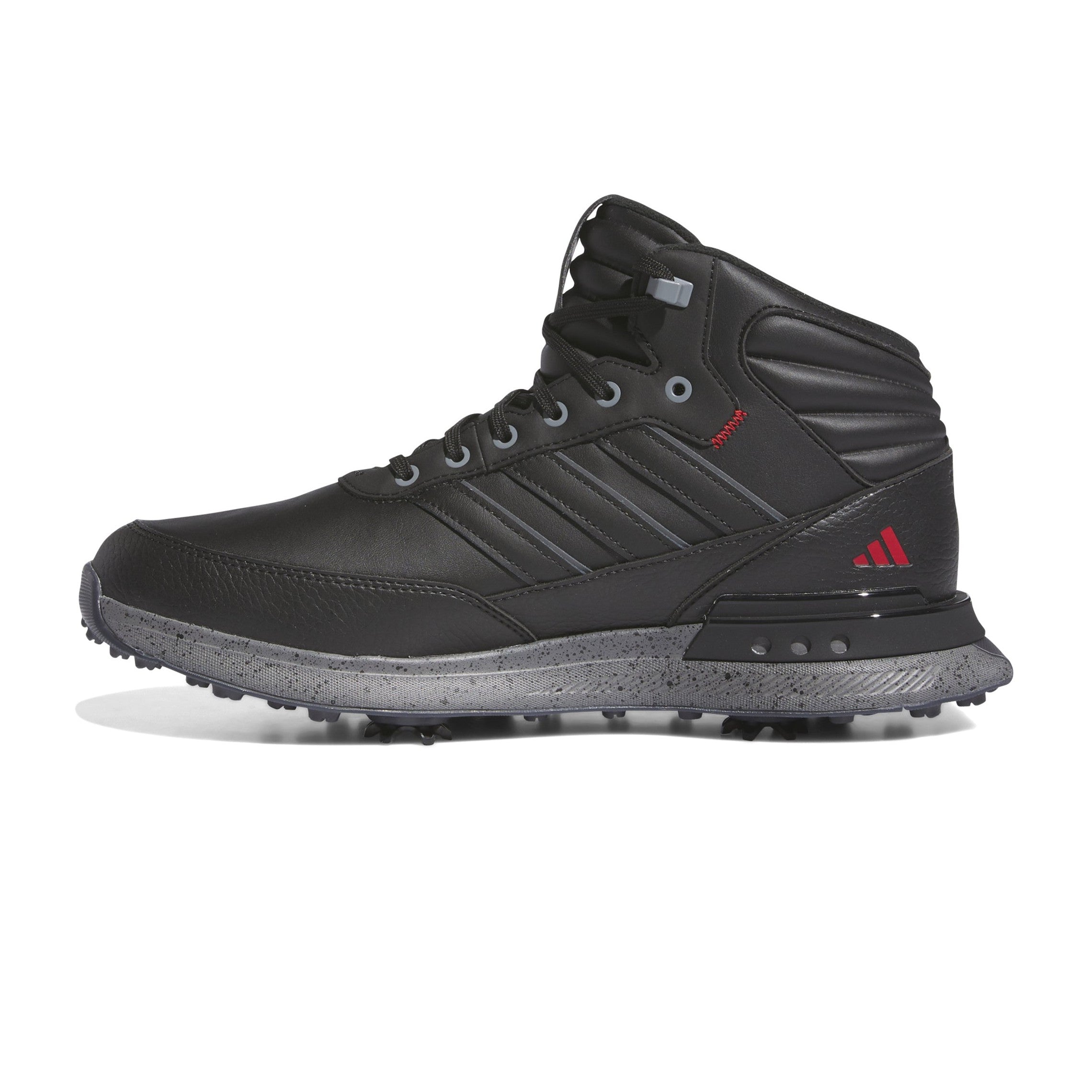 Adidas SG2 RAIN RDY Golf Shoes- NEW    Core Black/Iron Metallic/Better Scarlet adidas S2G RAIN.RDY Mid Golf Shoes - Black/Iron Metallic  main image 3