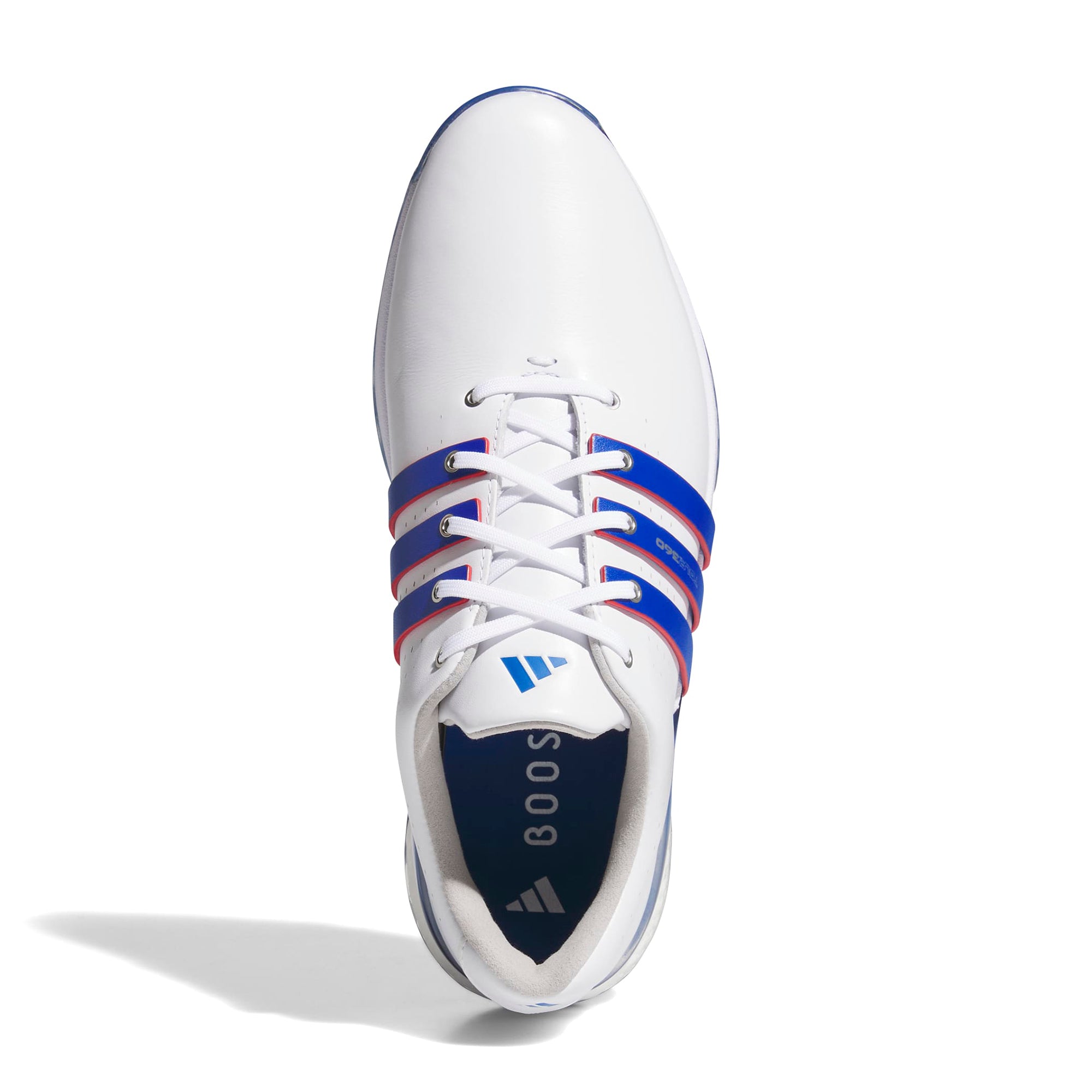 adidas Tour360 24 Golf Shoes - White/Royal Blue/Scarlet - HQ0043