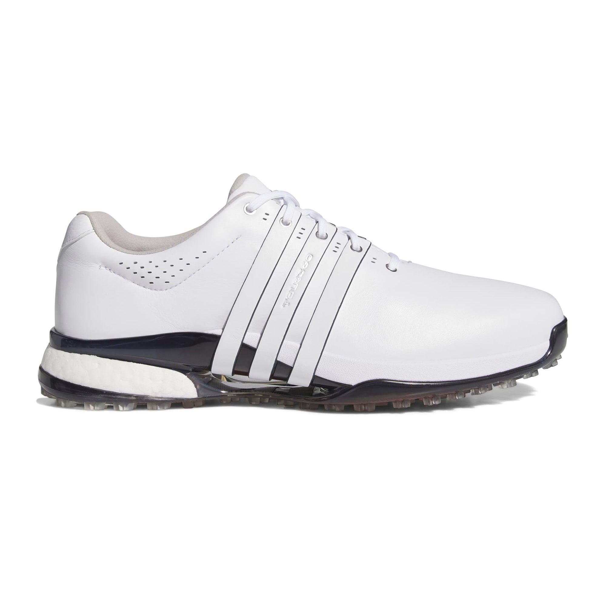 adidas Tour360 25 Spikeless Golf Shoes - White/Collegiate Navy