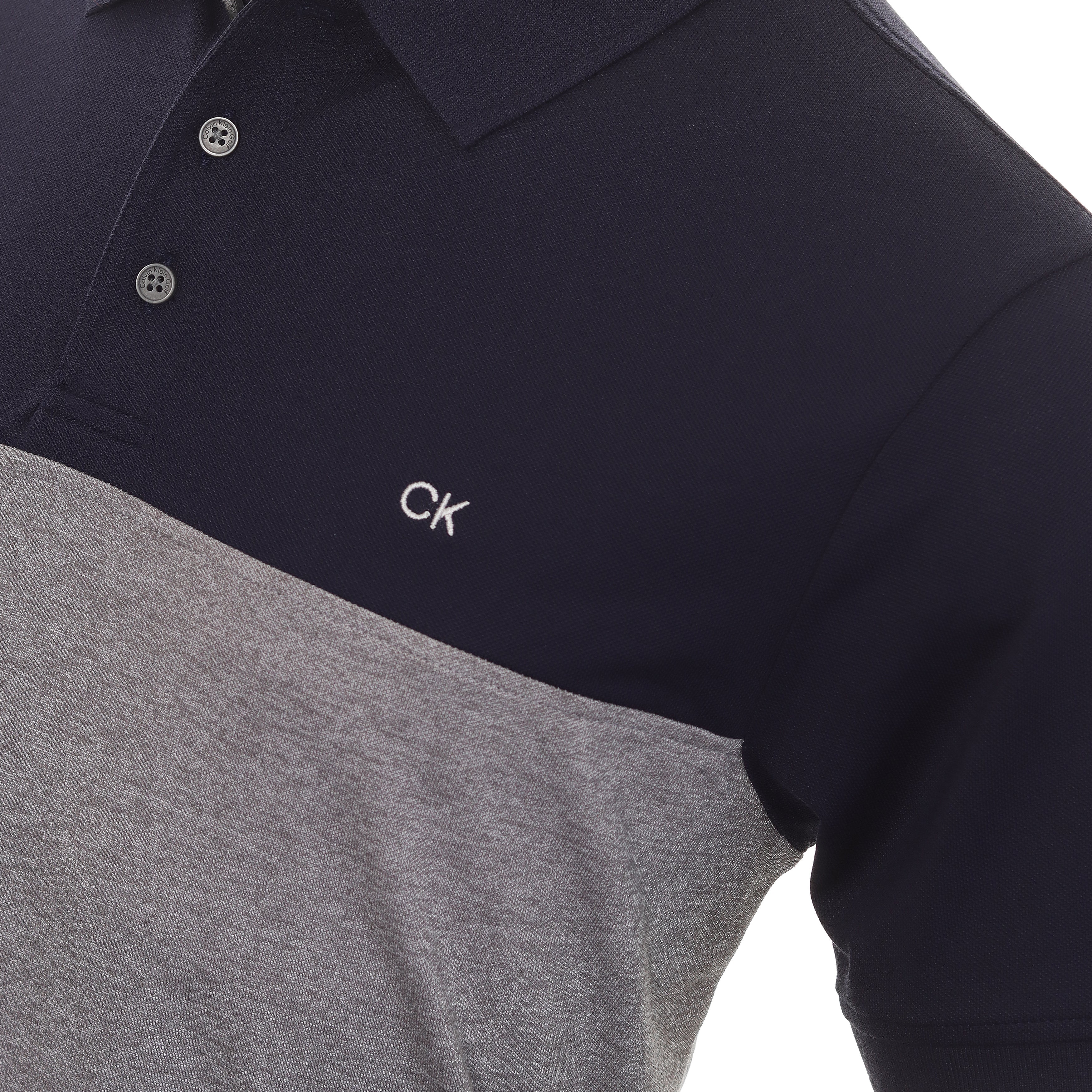 Calvin Klein Golf Colour Block Shirt Navy/Silver Marl C9690