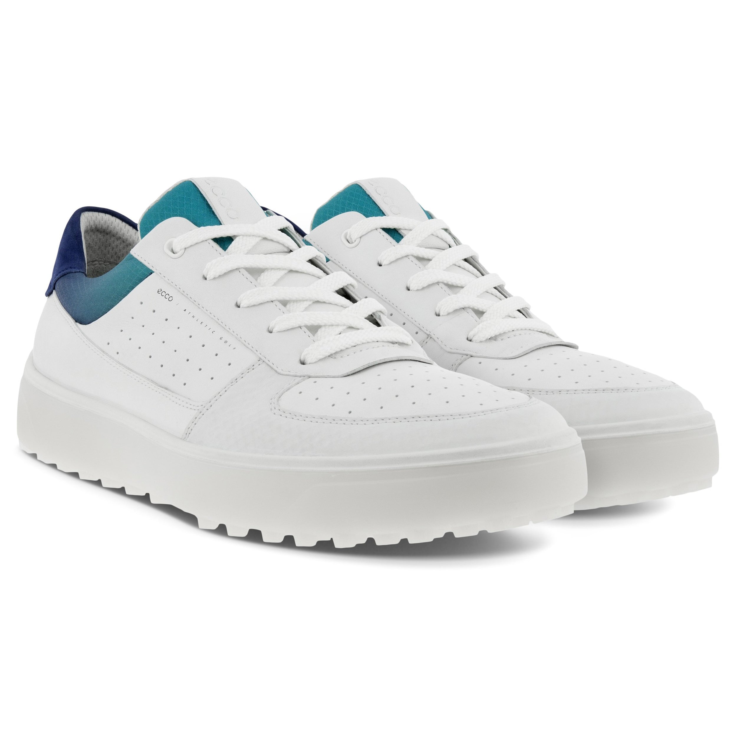 Ecco Tray Golf Shoes 100344 White Blue Depths Caribbean 60610