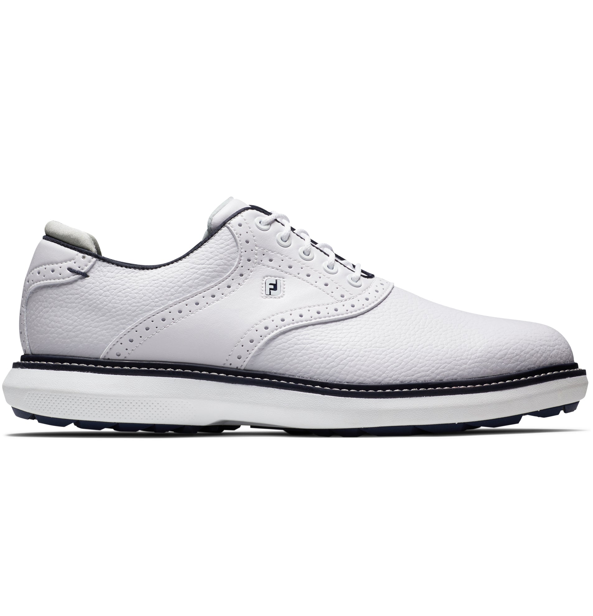 FootJoy Men´s Traditions Spikeless Golf Shoe， White/White/Navy
