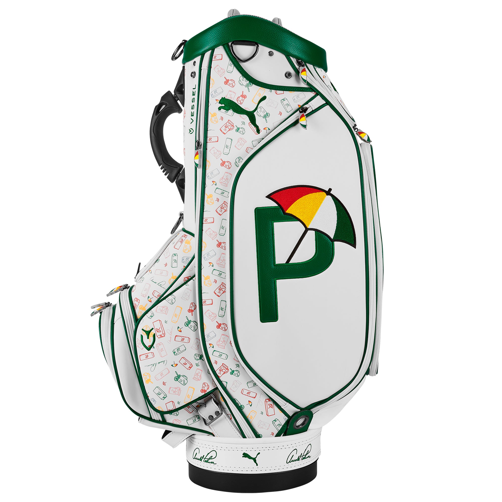 bal Verzamelen Ga trouwen Puma Golf Arnold Palmer LE Tour Staff Bag 079326 White Green 01 | Function18