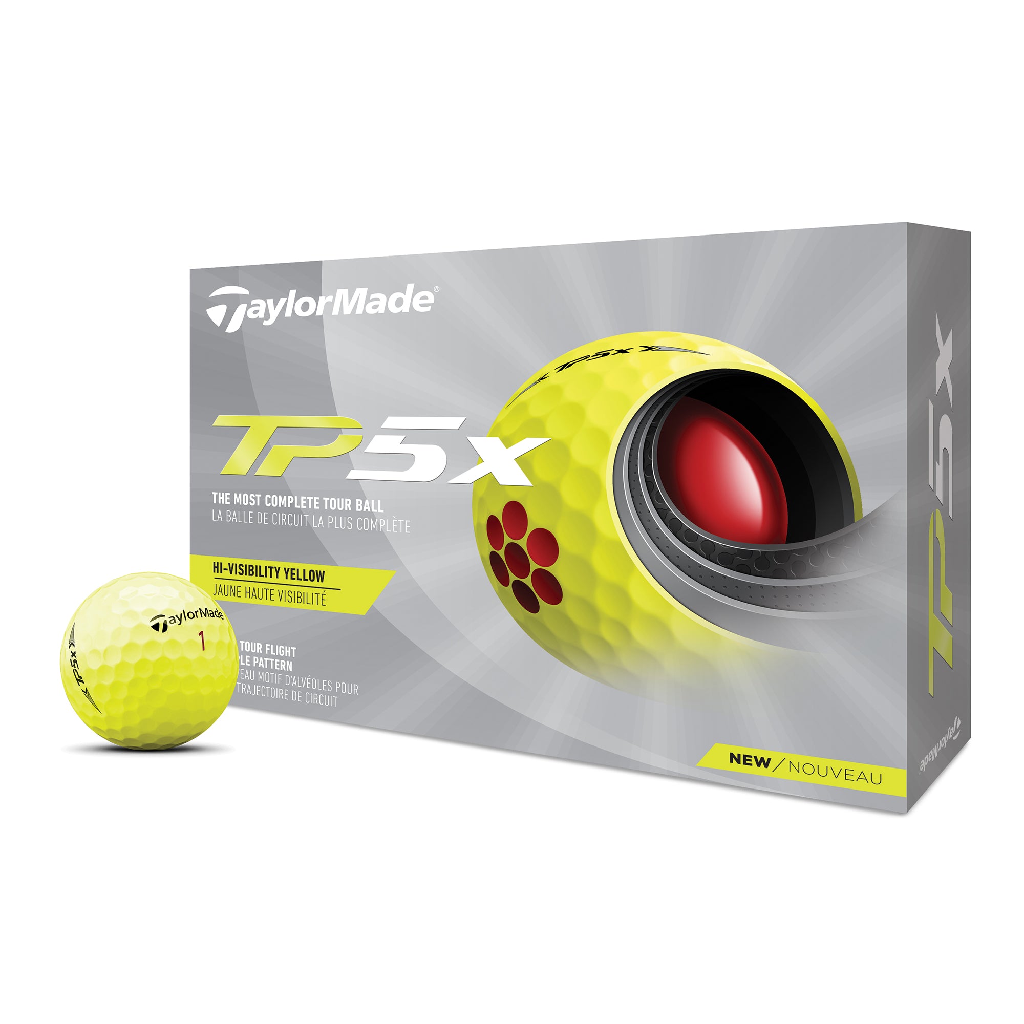 TaylorMade TP5x Golf Balls Dozen Yellow Function18