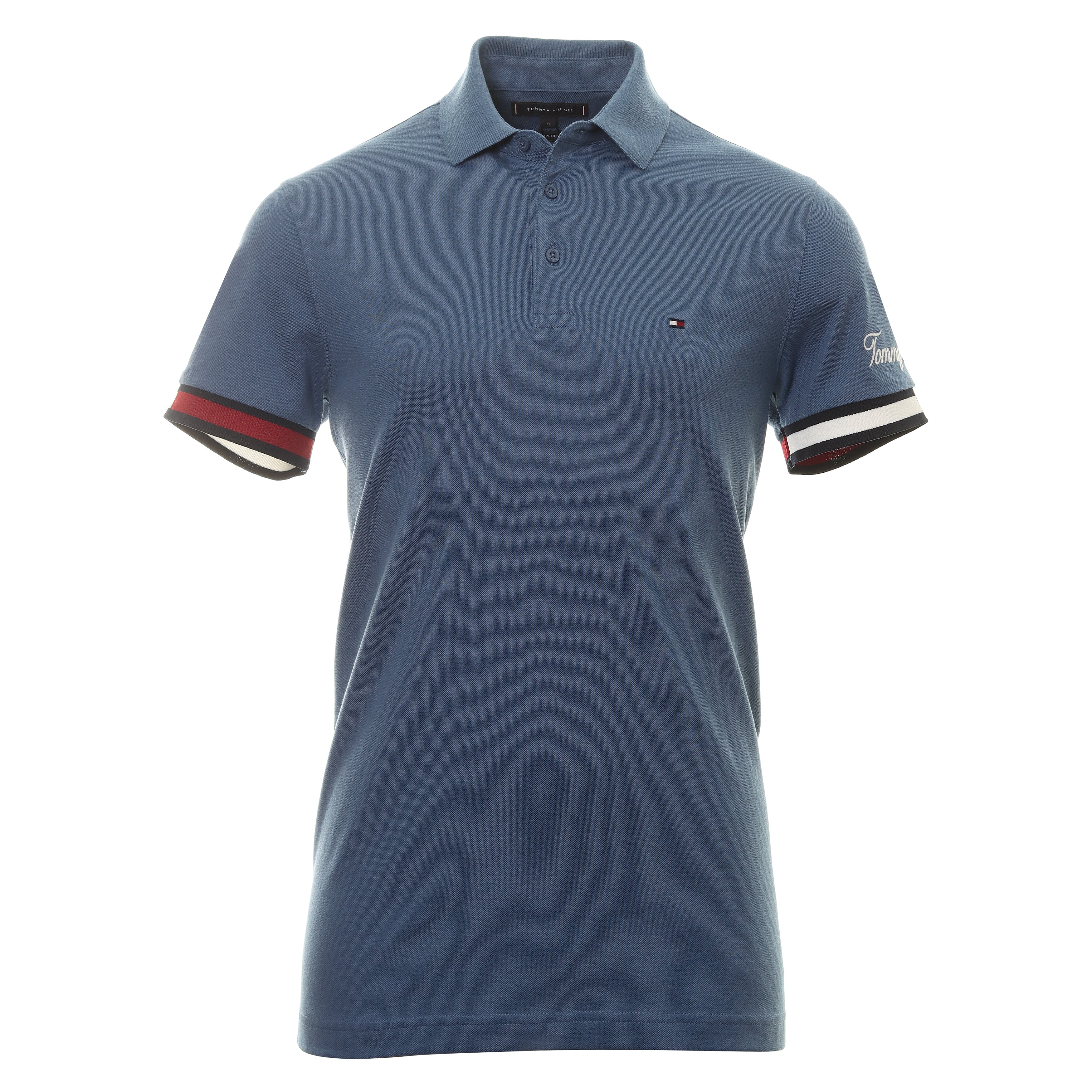 Tommy Hilfiger Flag Cuff Slim Polo Shirt MW0MW30764 Blue Coast DBX |  Function18 | Restrictedgs