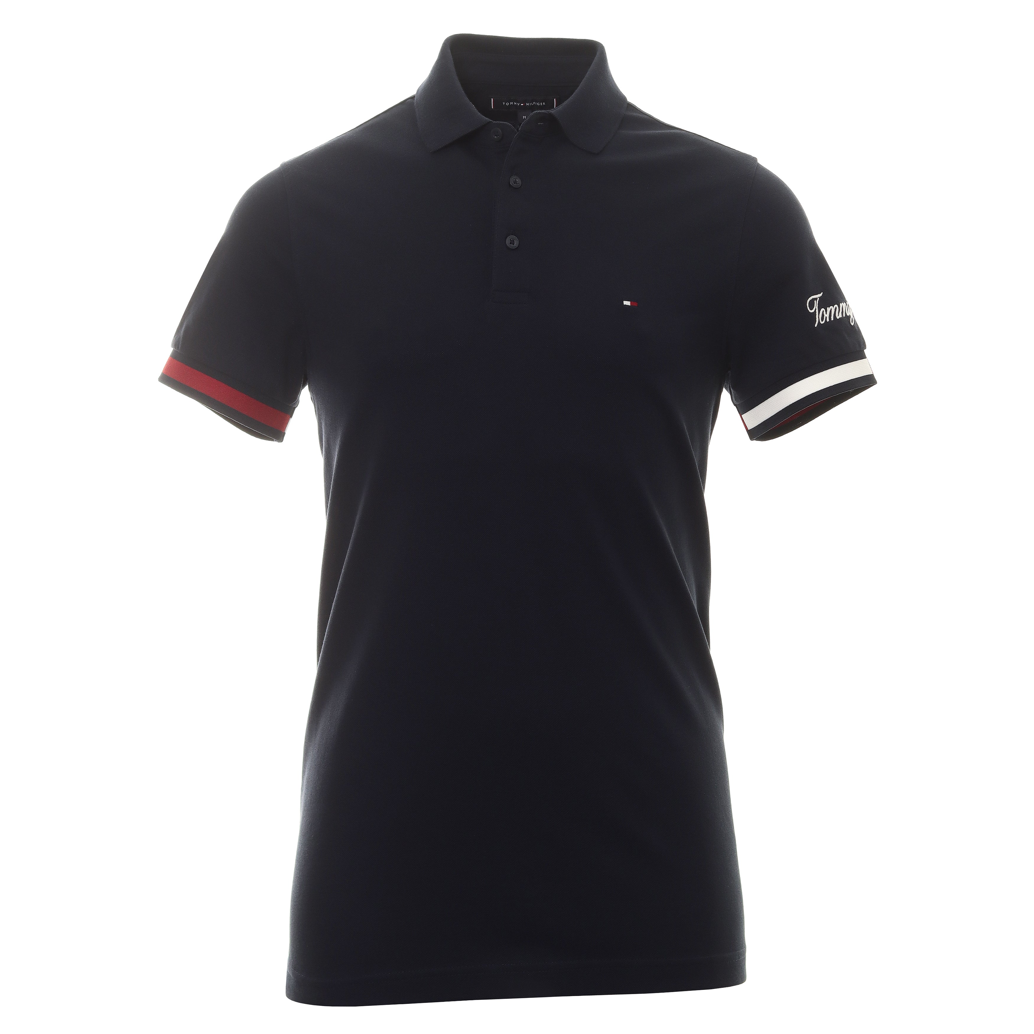 Tommy Hilfiger Flag Cuff Slim Polo Shirt MW0MW30764 Desert Sky DW5 