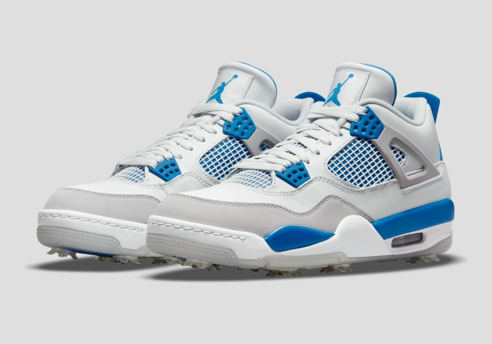 Nike Air Jordan 4 Golf Shoe | White/Military Blue