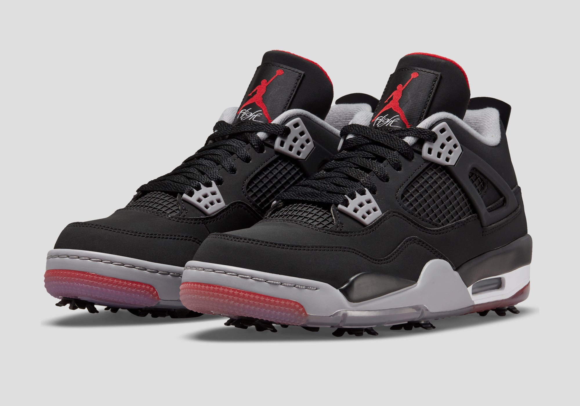 Nike Air Jordan 4 Golf Shoes-Black/Red-002-Hero