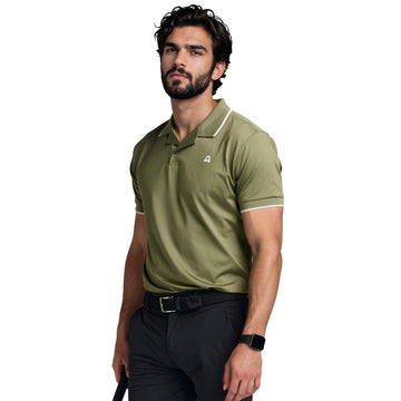 ATSG Tipped V Collar Golf Polo Shirt
