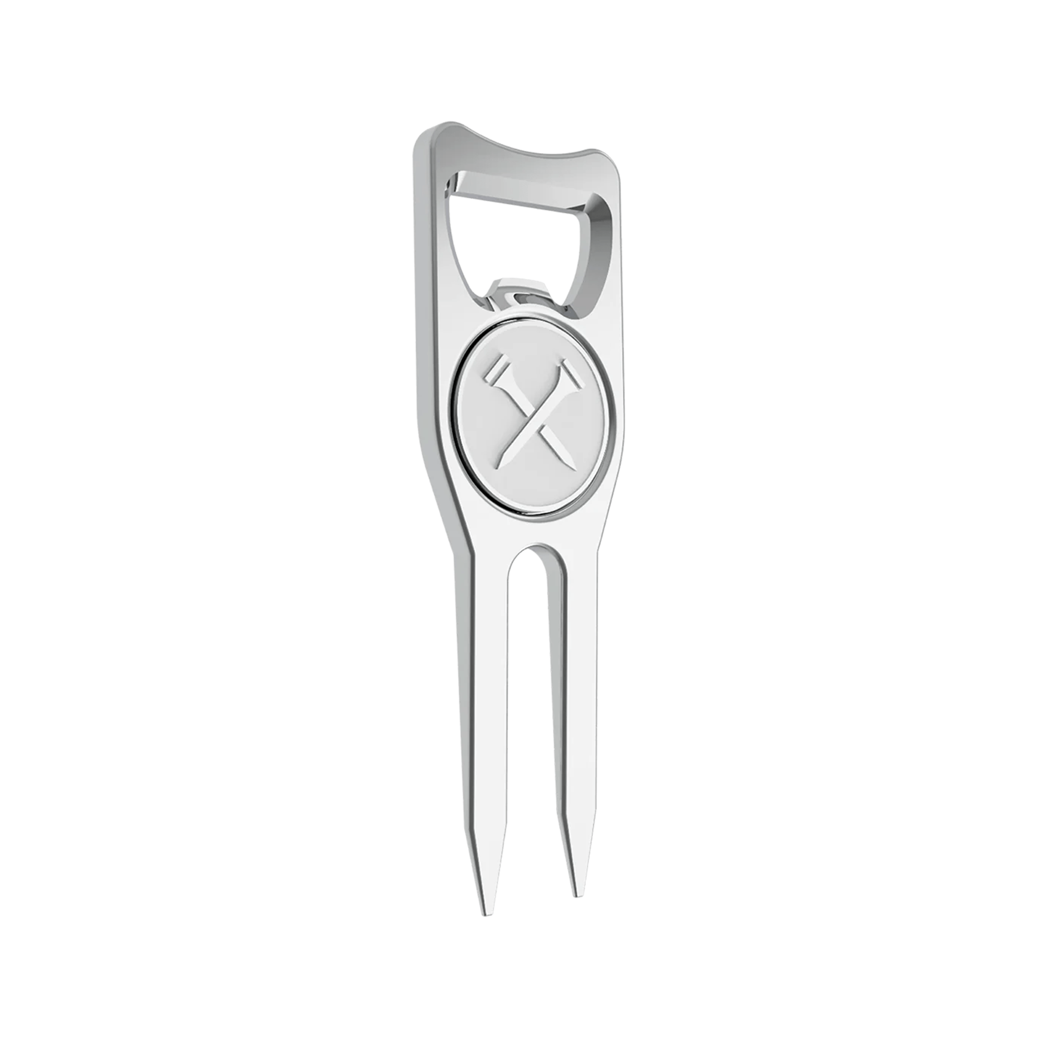 Blue Tees Golf Divot Repair Tool Silver/White