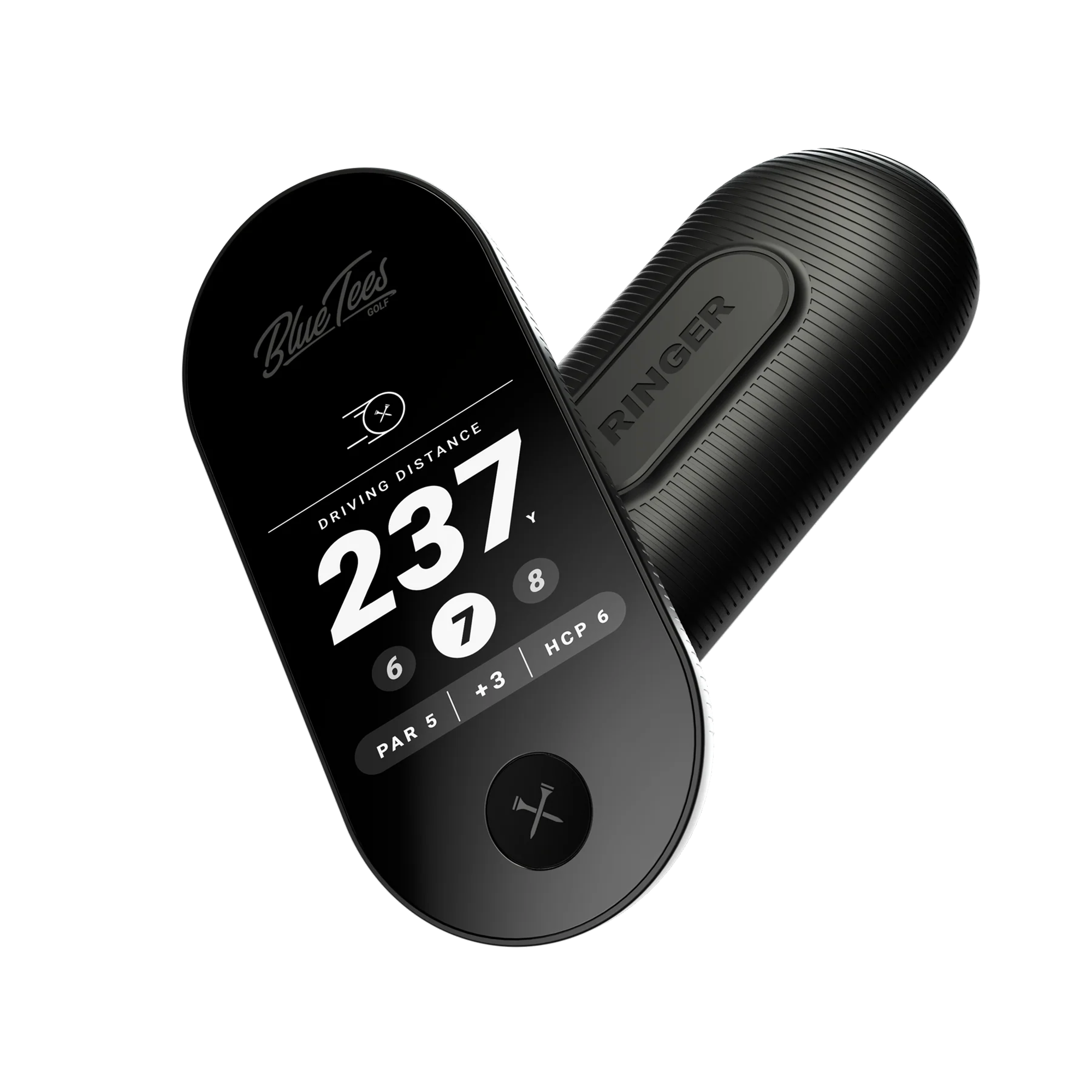 Blue Tees Golf Ringer GPS Handheld Black