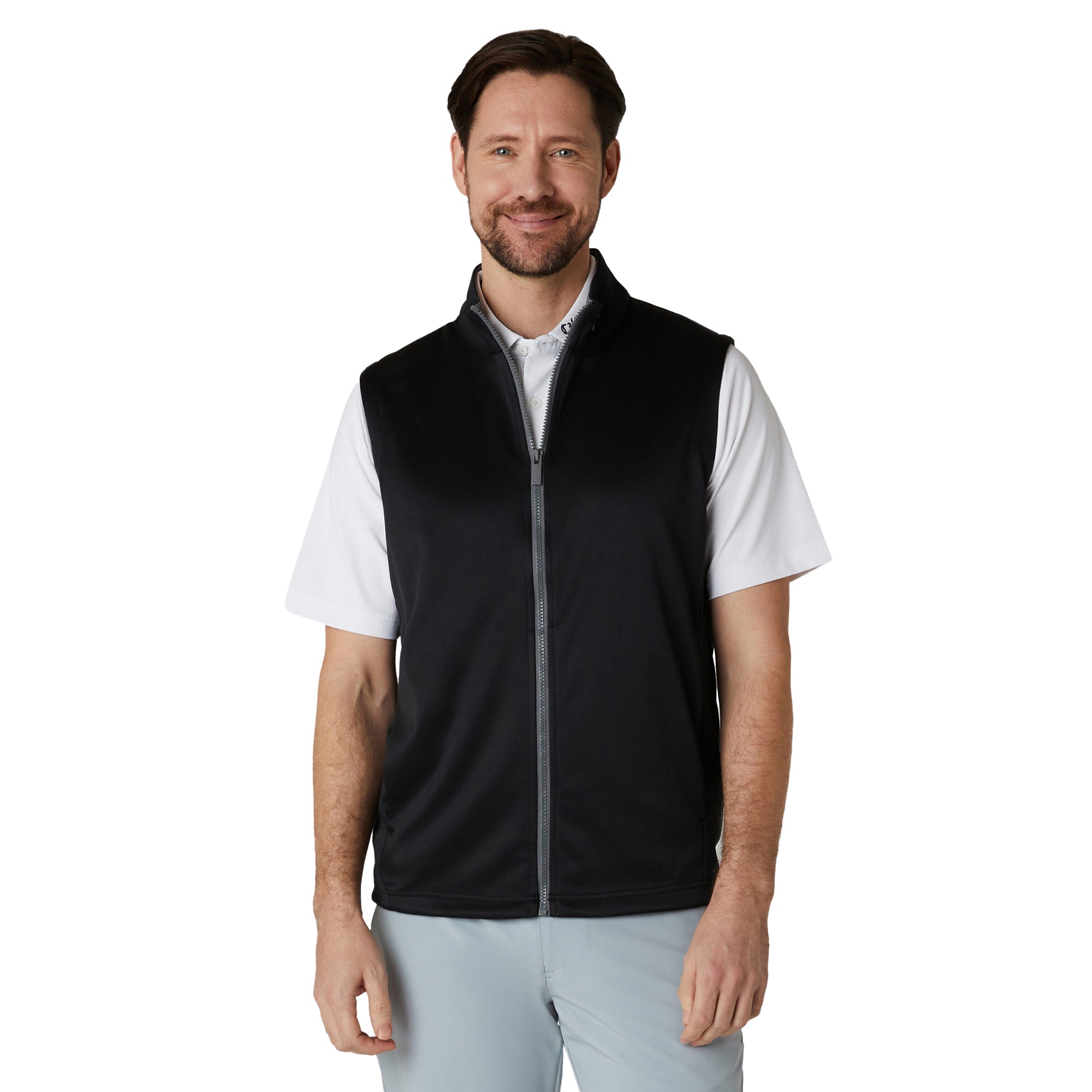 Callaway Golf 3 Chev Full Zip Vest Caviar 002