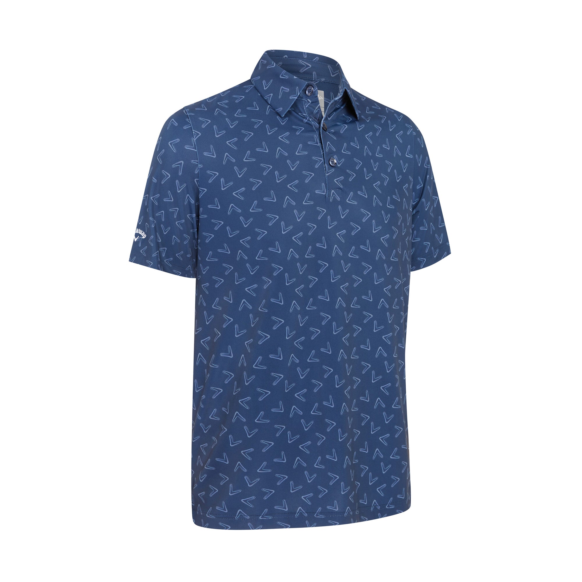 Callaway Golf All Over Large Chev Print Shirt Peacoat 410
