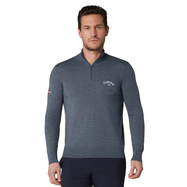 Callaway Golf Blended Merino 1/4 Zip Sweater - Steel Heather 038