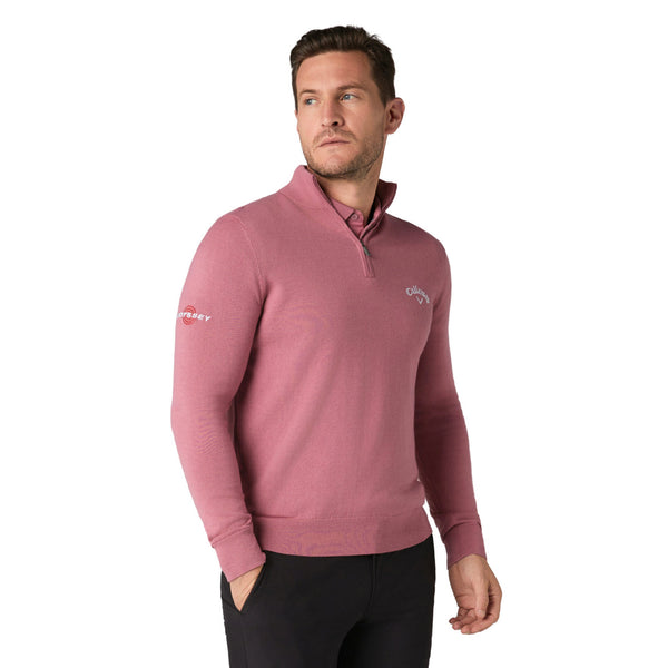 Callaway Golf Blended Merino 1/4 Zip Sweater - Mesa Rose 691