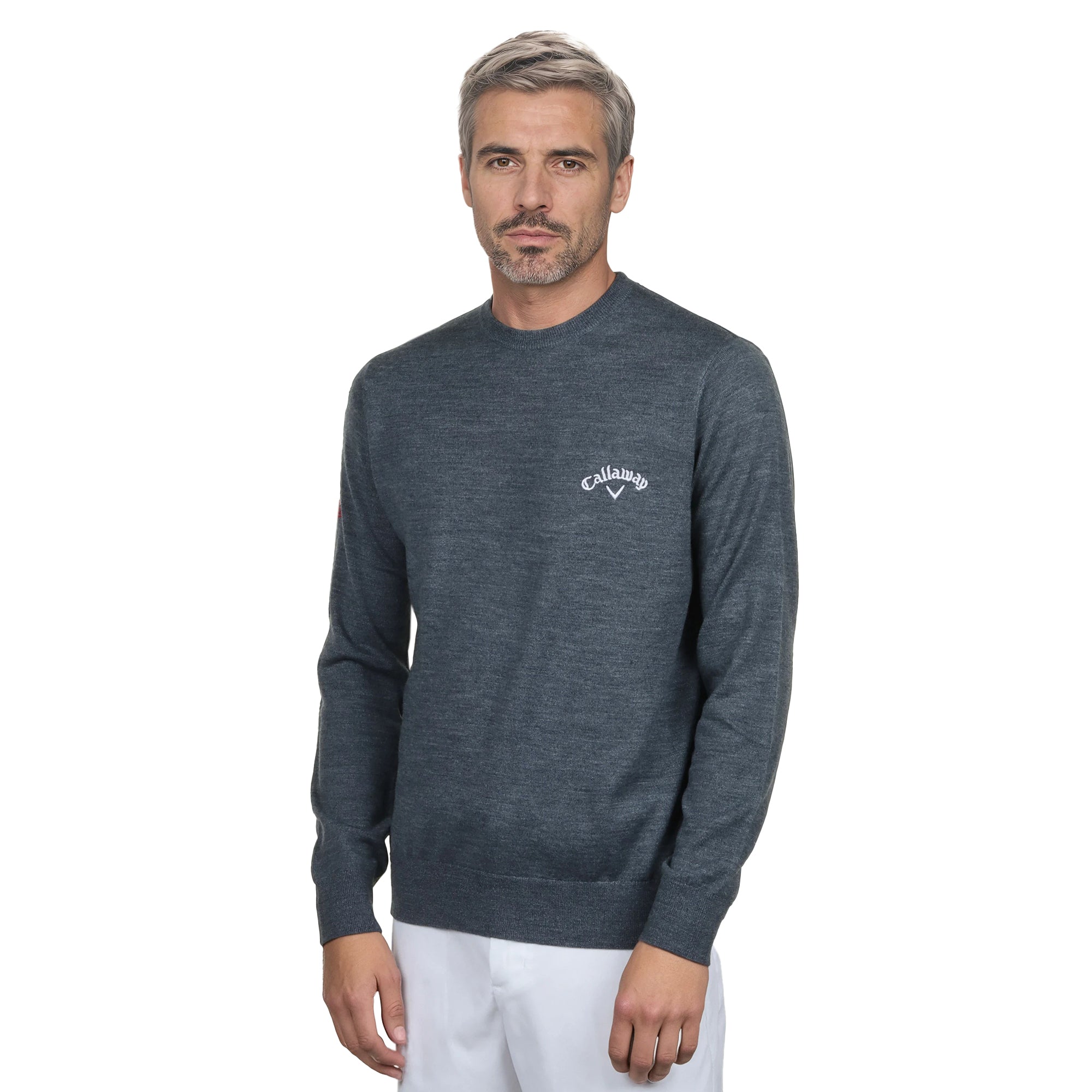 Callaway Golf Blended Merino Crew Neck Sweater - Steel Heather 038