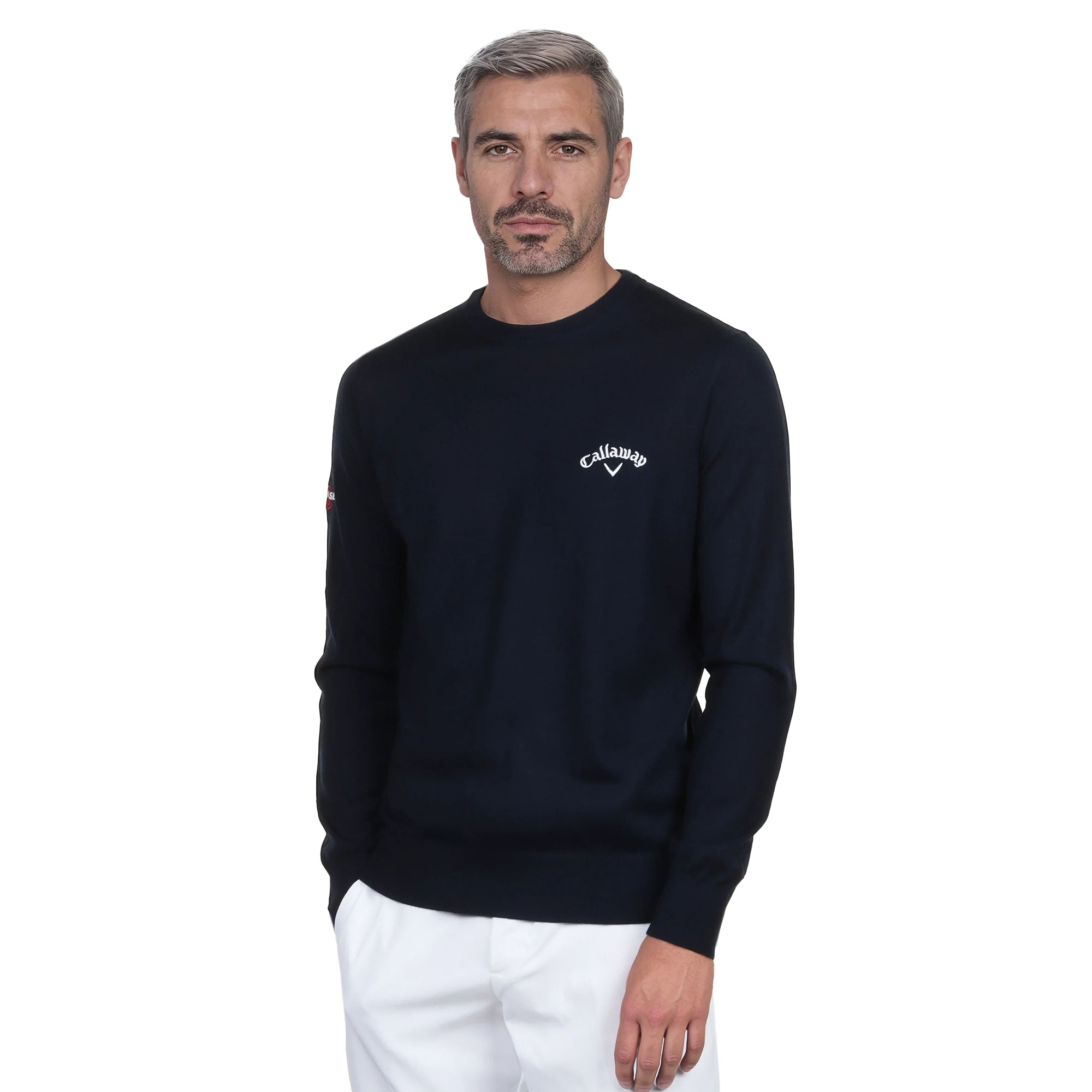 Callaway Golf Blended Merino Crew Neck Sweater - Steel Heather 038