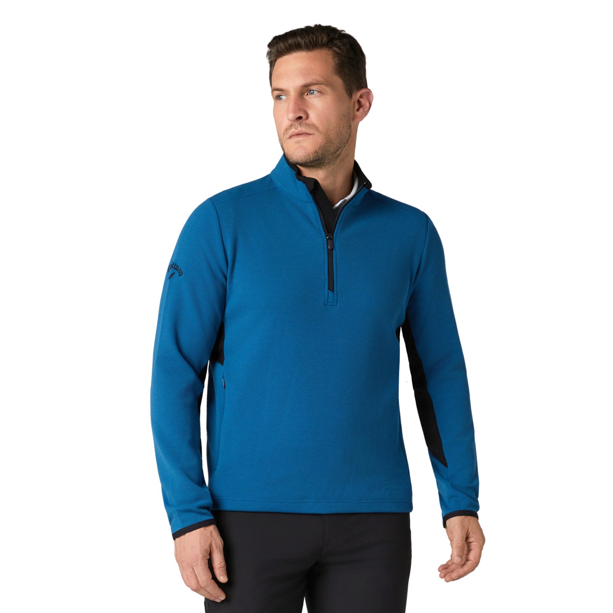 Callaway Golf Blocked 1/4 Zip Pullover - Caviar 002 - CGKFF0F8-002