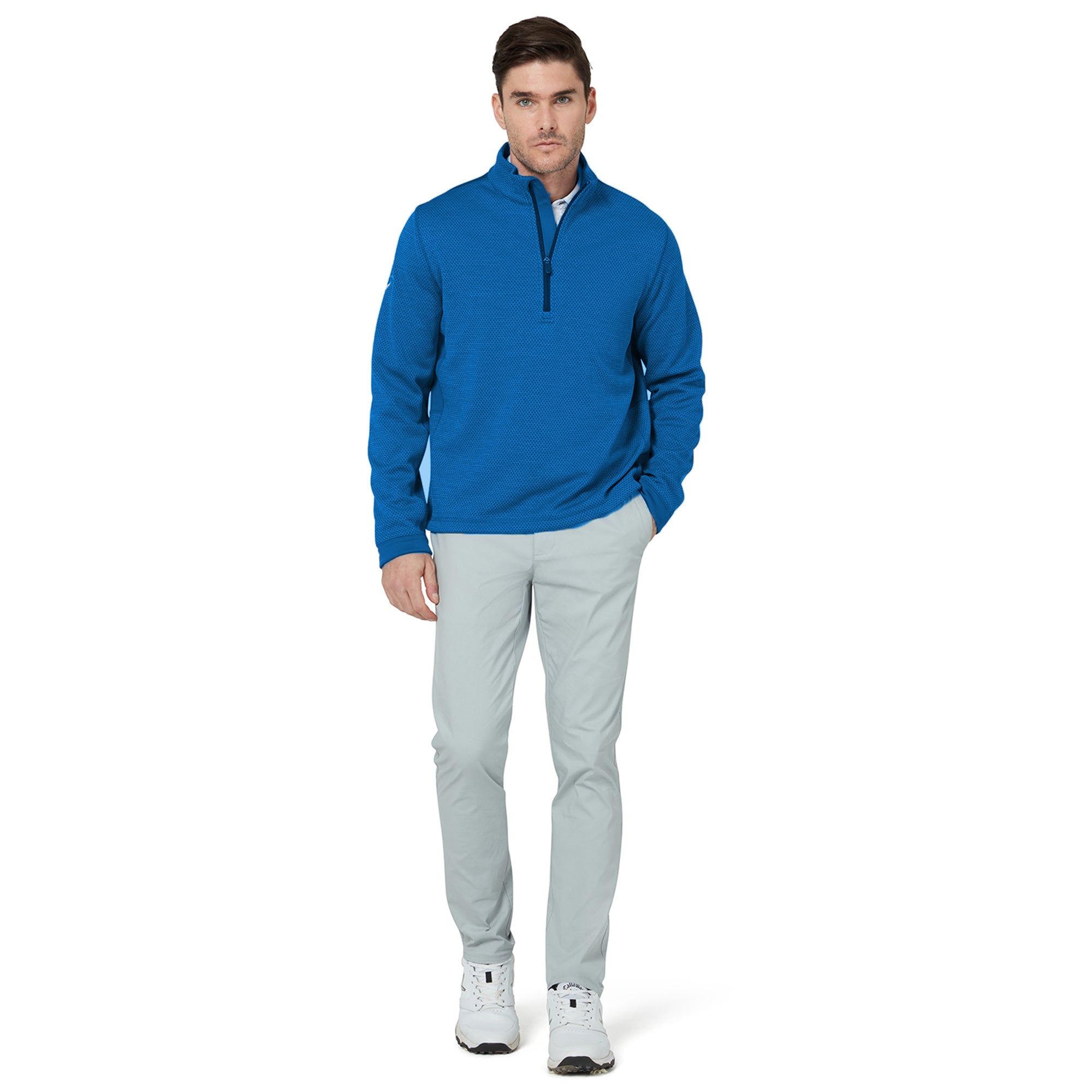 Callaway Golf Hex Fleece 1/4 Zip Galaxy Blue Heather 448