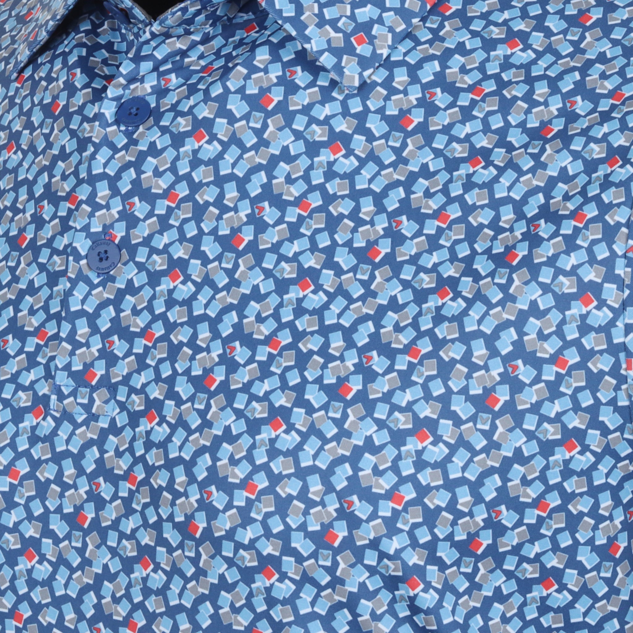 Callaway Golf Polaroid Confetti Print Shirt Galaxy Blue 402
