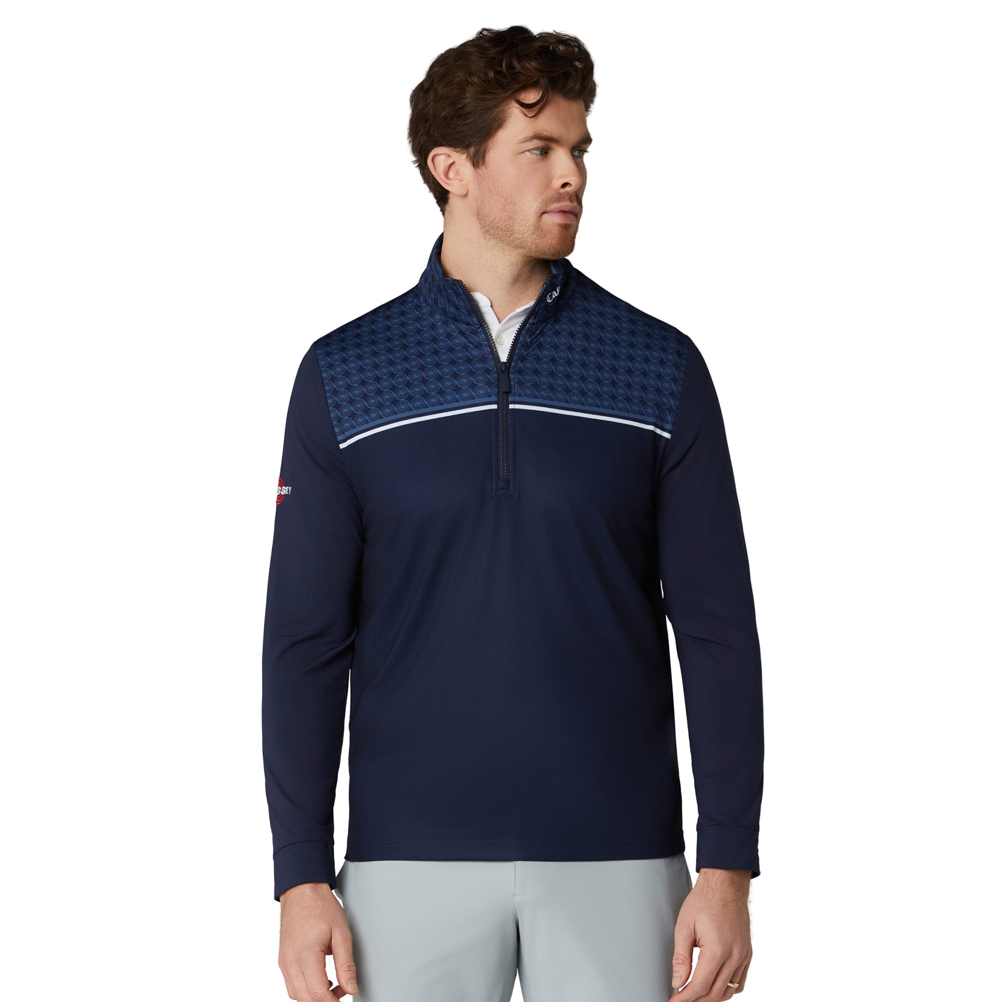 Callaway Golf Printed Block 1/4 Zip Pullover - Brilliant Blue 431