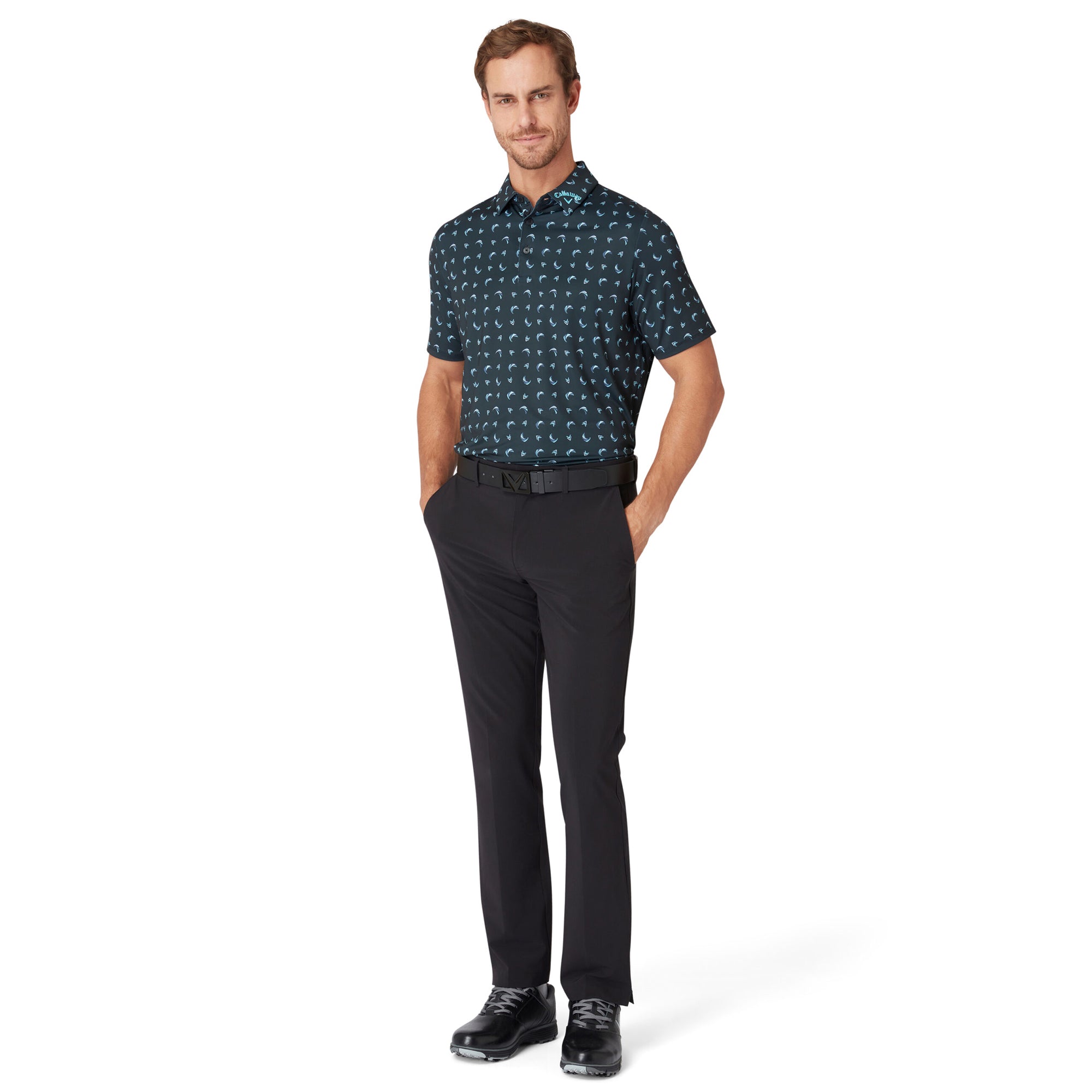 Callaway Golf Swing Chev Polo Shirt Caviar 002
