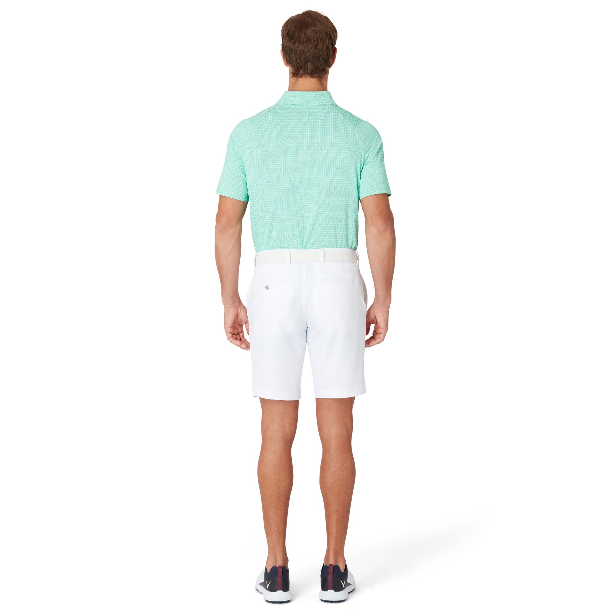 Callaway Golf Warped Gingham Print Polo Shirt Neptune Green 313