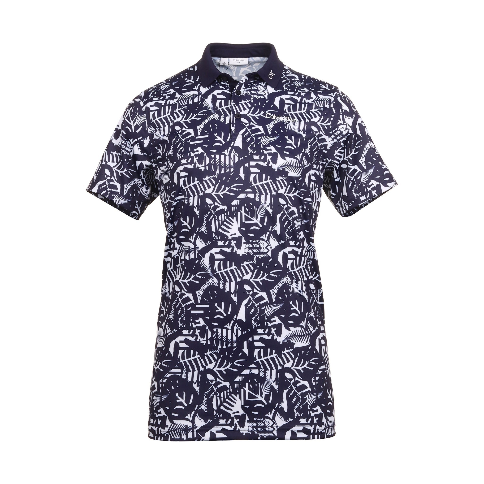Calvin Klein Golf Abstract Print Shirt White/Evening Blue