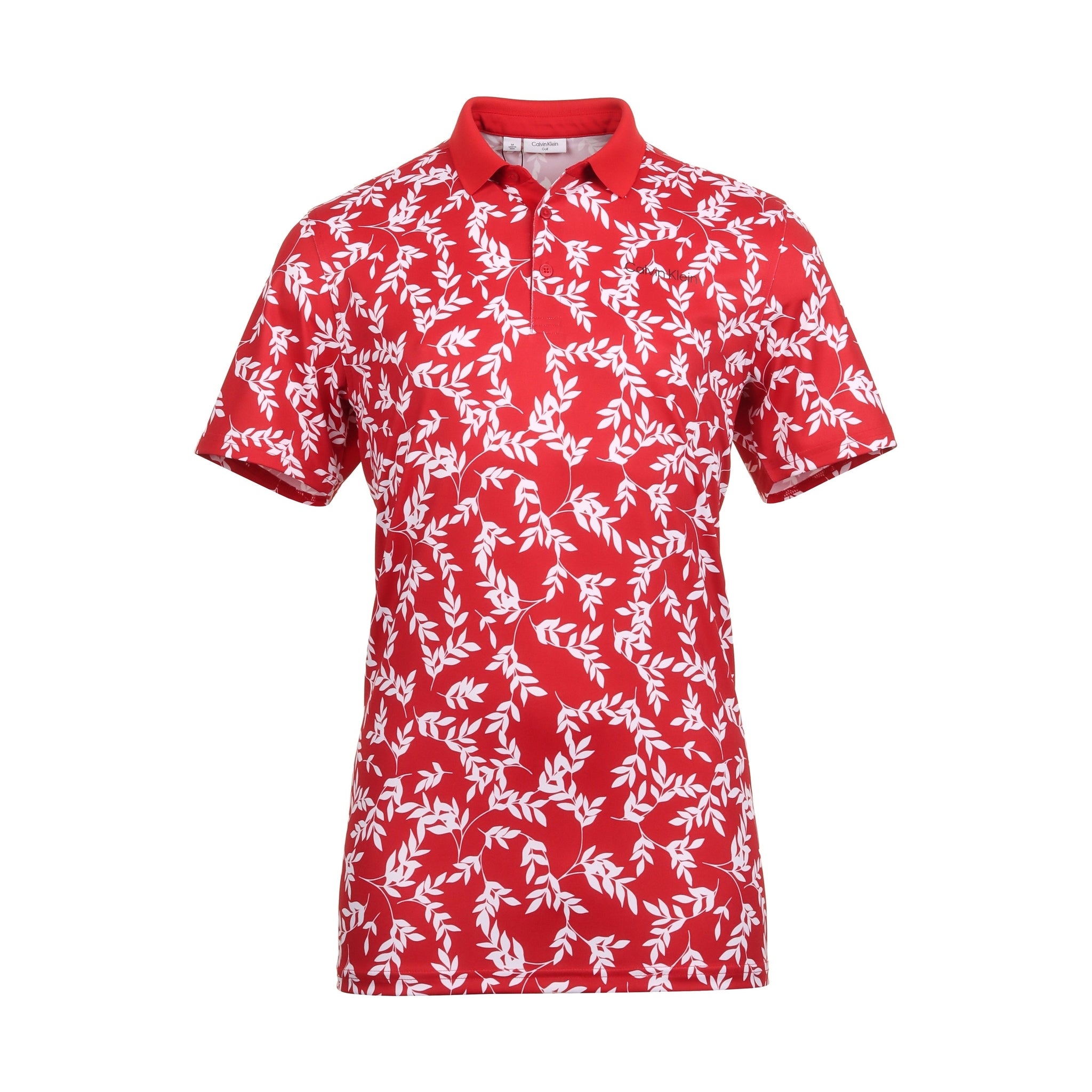 Calvin Klein Golf Leaf Print Shirt Red/White