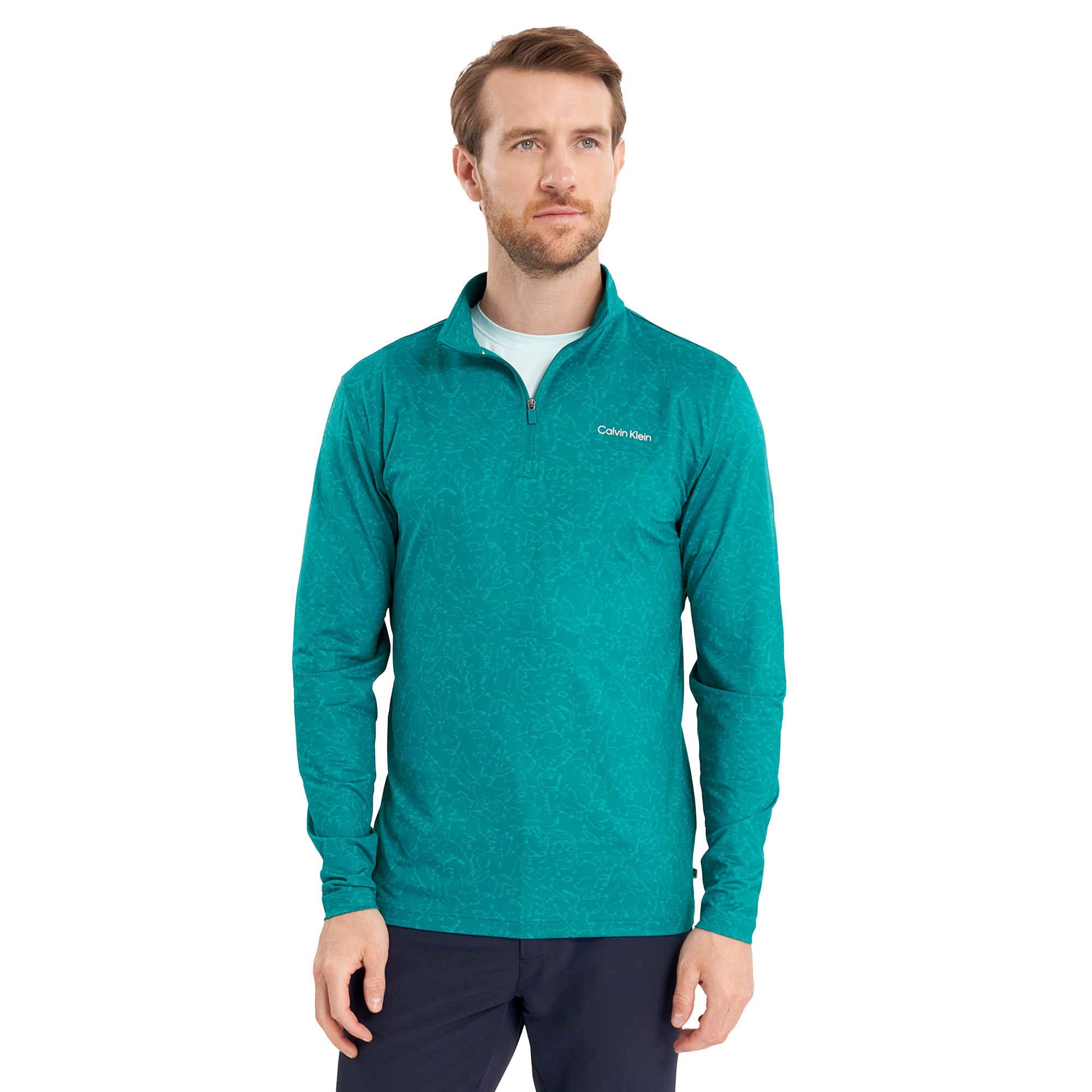 Calvin Klein Golf Printed Newport 1/2 Zip Sea Green