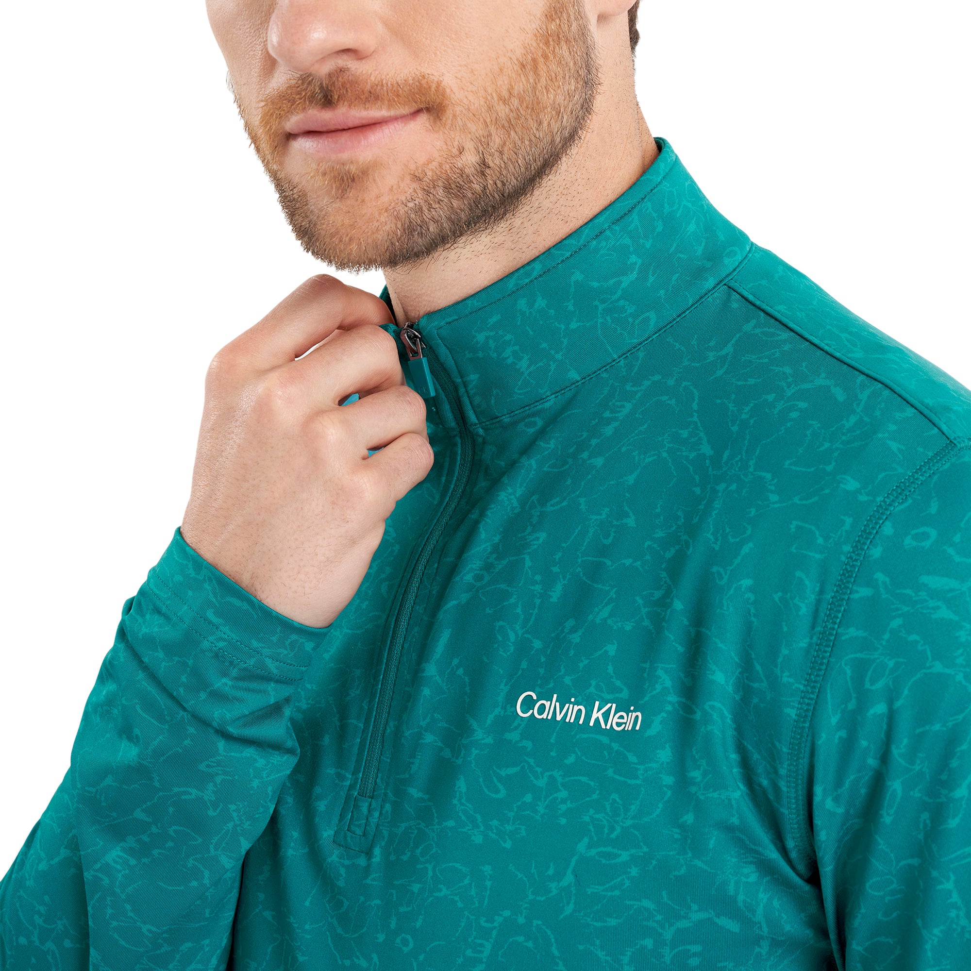 Calvin Klein Golf Printed Newport 1/2 Zip Sea Green