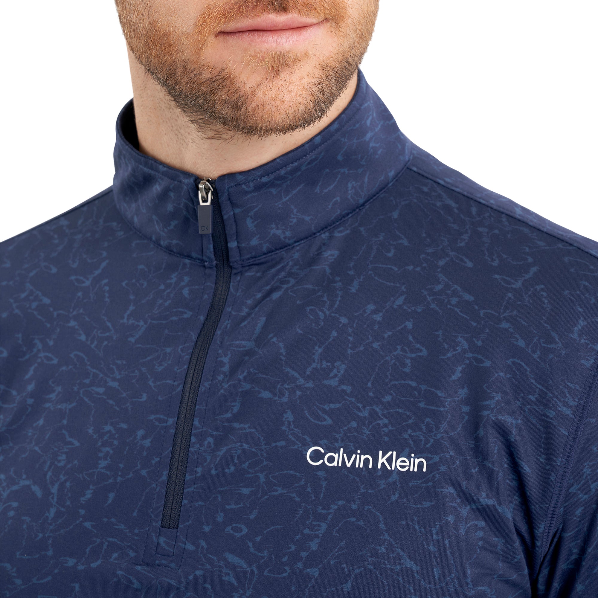 Calvin Klein Golf Printed Newport 1/2 Zip Navy