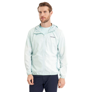 Calvin Klein Golf Printed Windbreaker Jacket Light Jade
