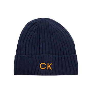 Calvin Klein Golf Ribbed Knit Beanie Engine Blue