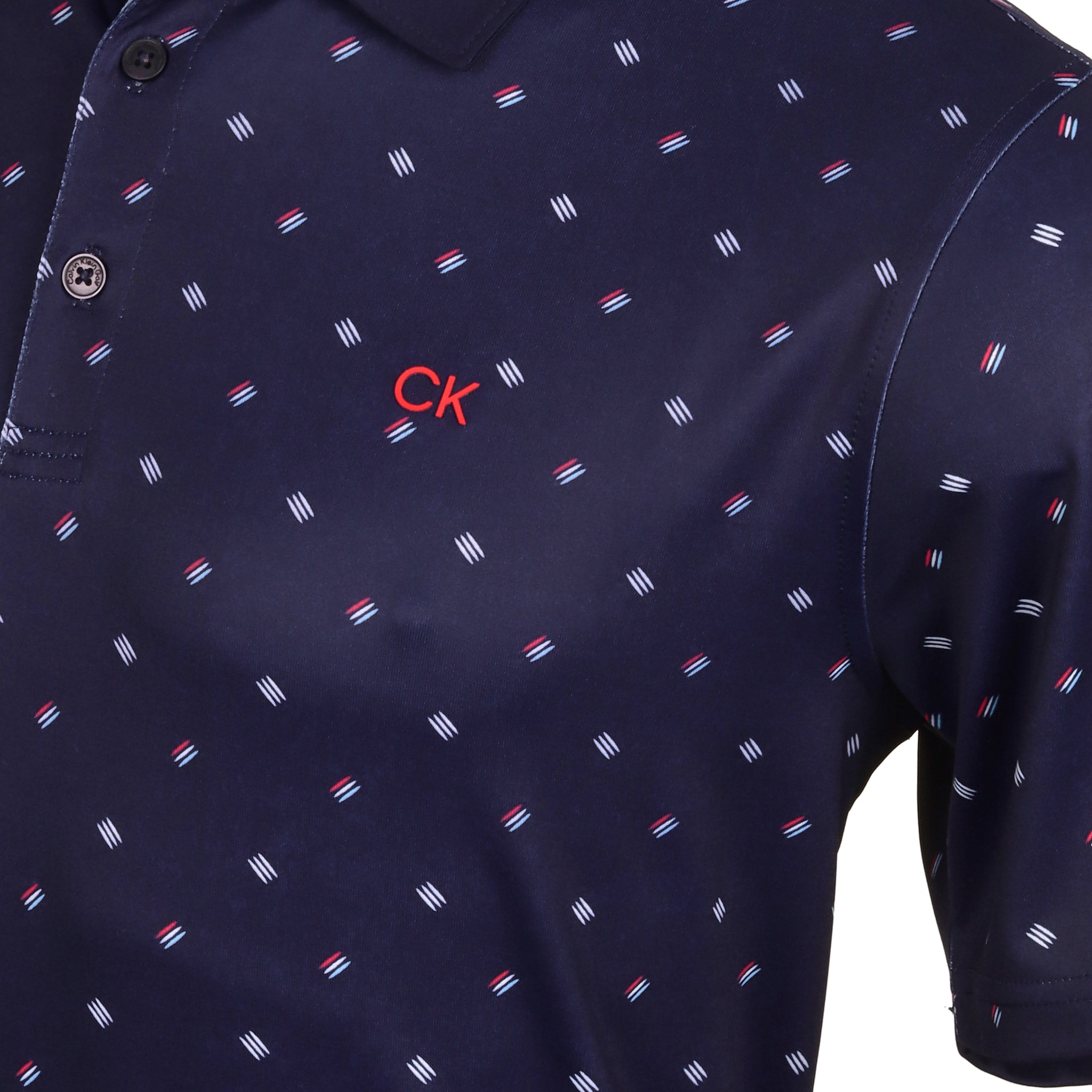Calvin Klein Golf Treble Strike Print Shirt Evening Blue 