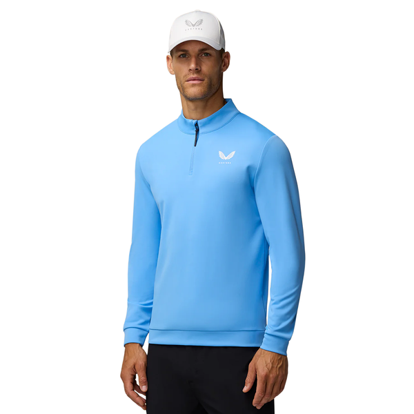 Castore Golf Classic 1/4 Zip Midlayer - Cool Blue/White 031