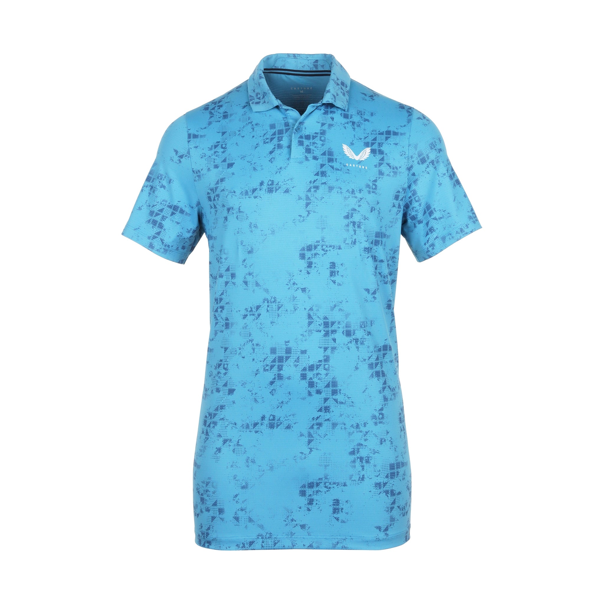 Castore Golf Geo Printed Polo Shirt Corn Blue 030