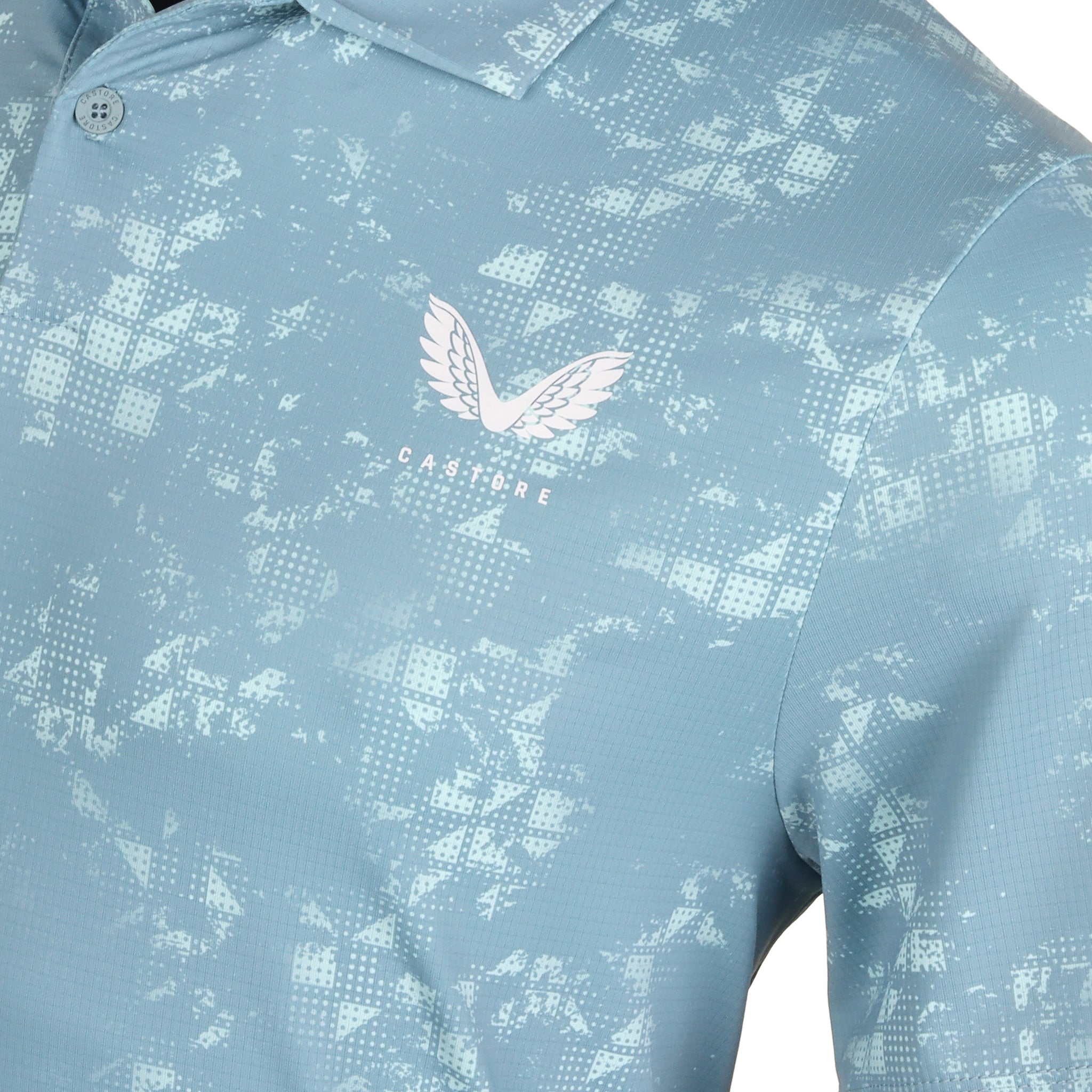 Castore Golf Printed Polo Shirt SS24 Stone Blue 218