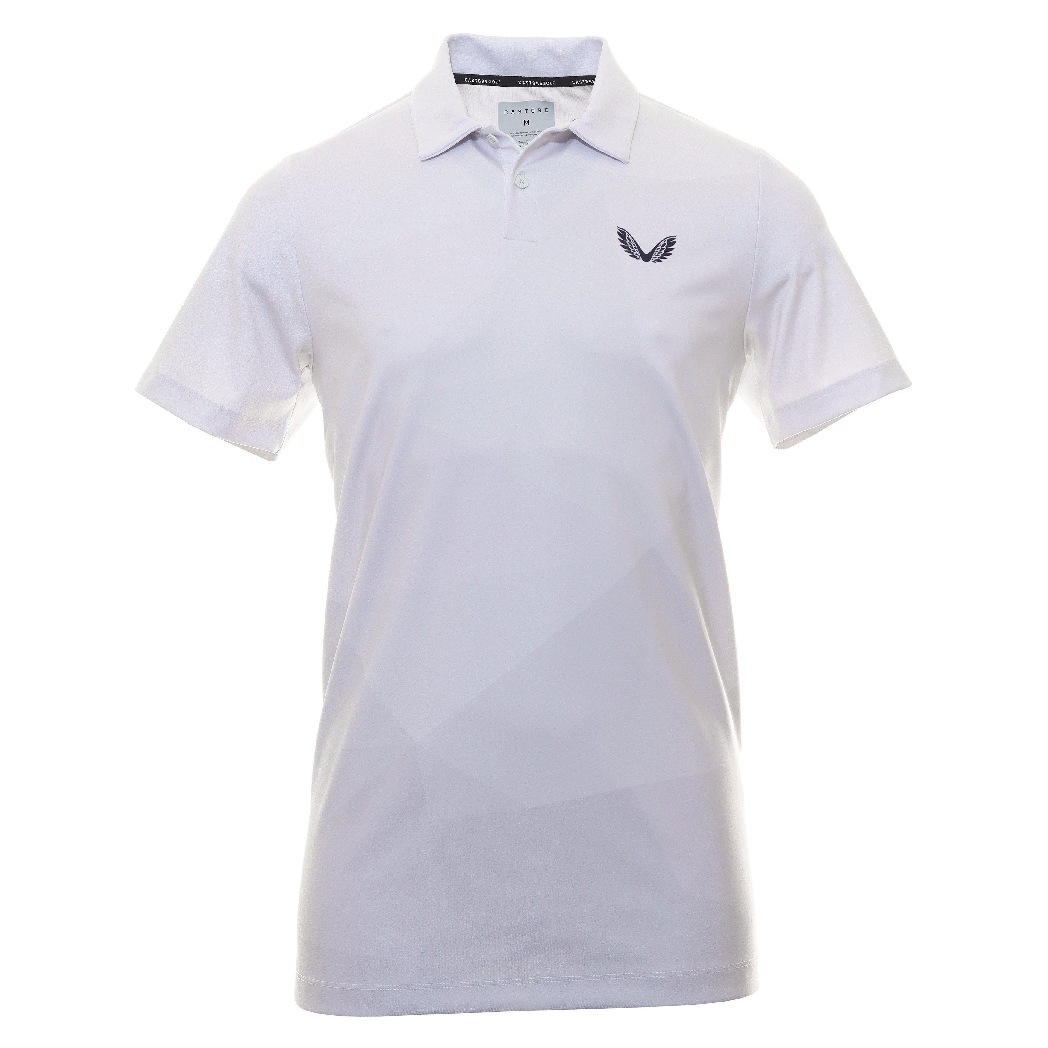Castore Printed Golf Polo Shirt CMA30363 White | Function18