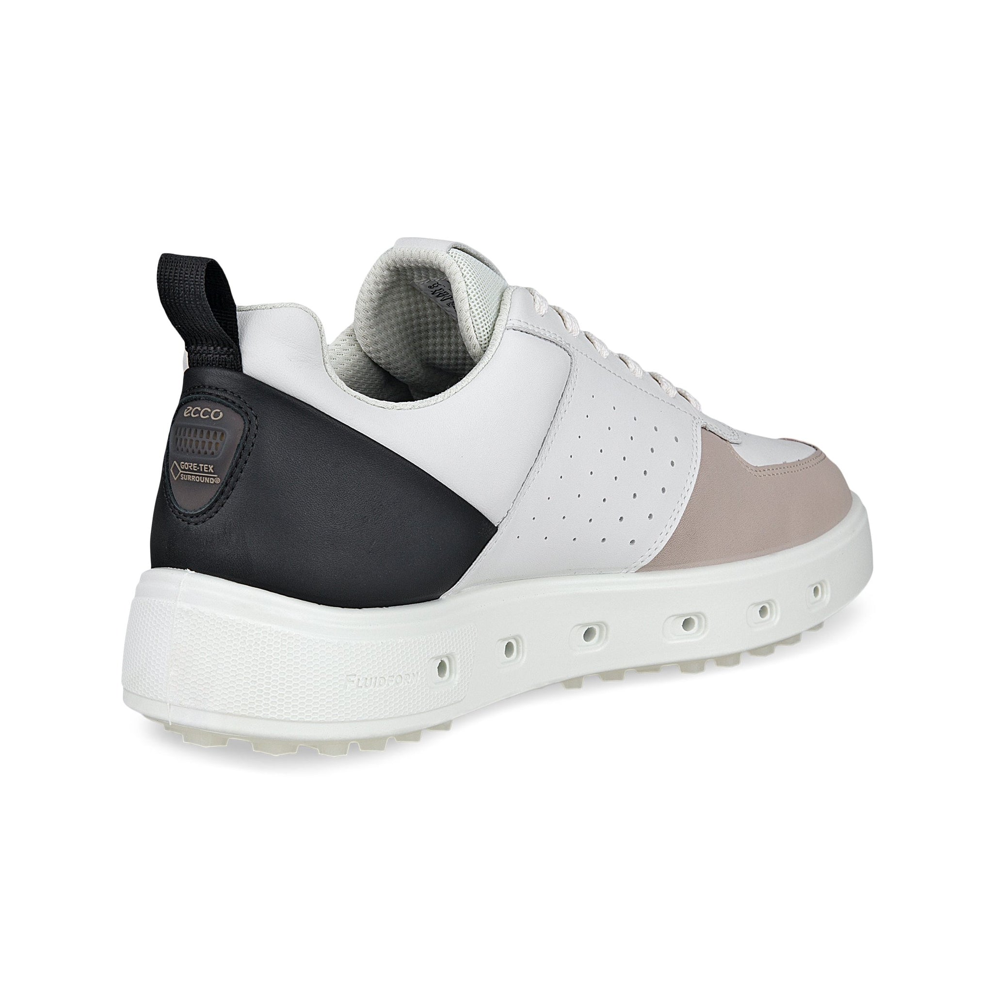 Ecco Street 720 Gore-Tex Golf Shoes White/Black/Gravel 61039