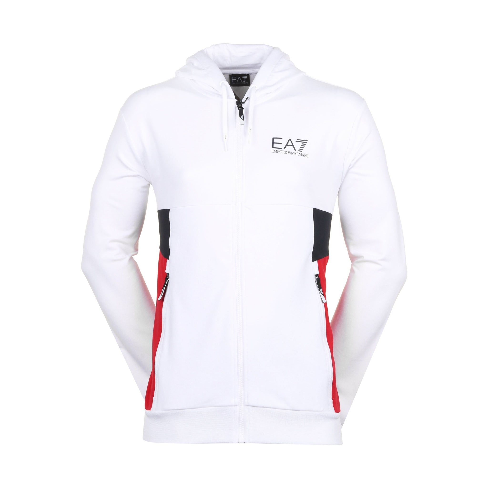 Emporio Armani EA7 Block Training Hoodie White 1100