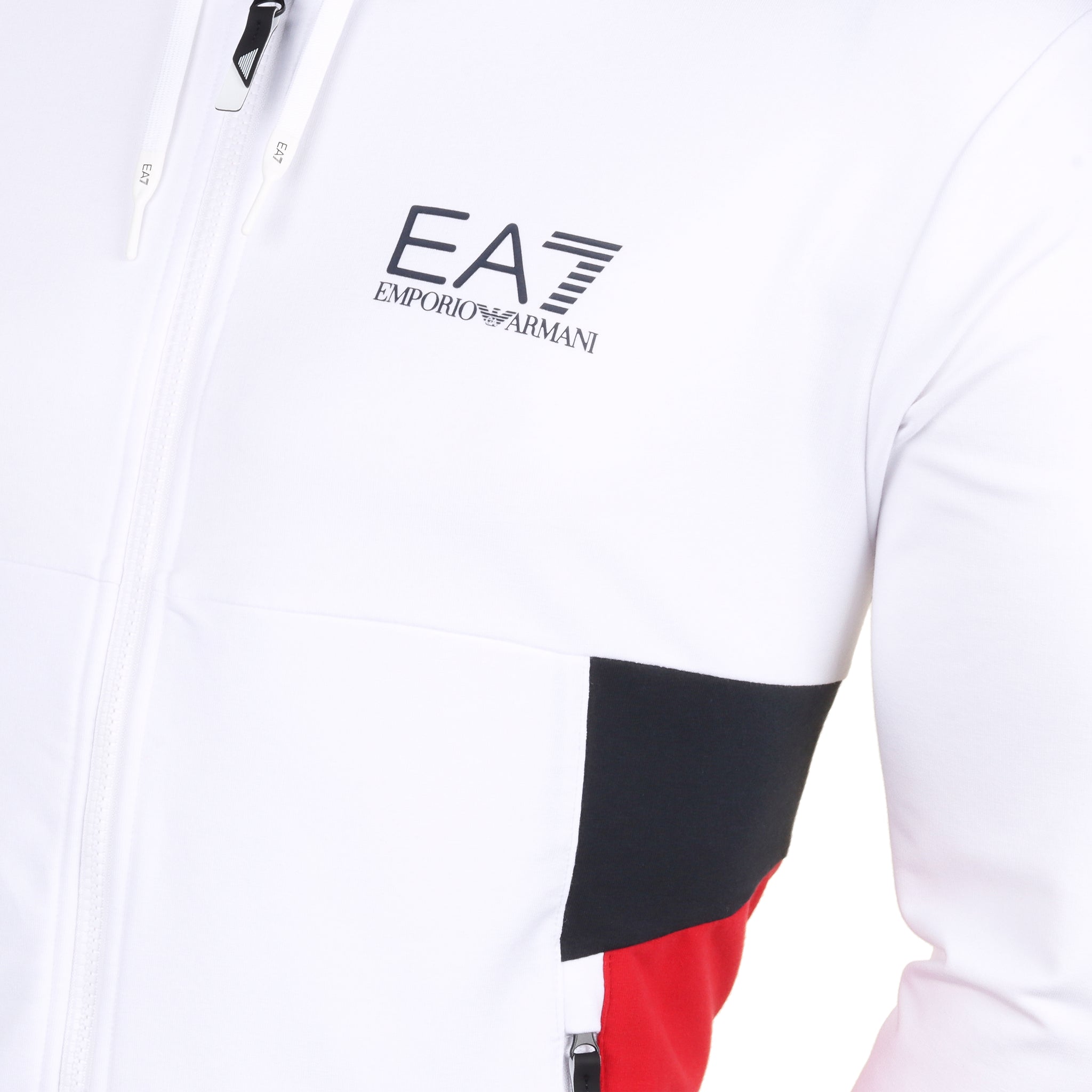 Emporio Armani EA7 Block Training Hoodie White 1100