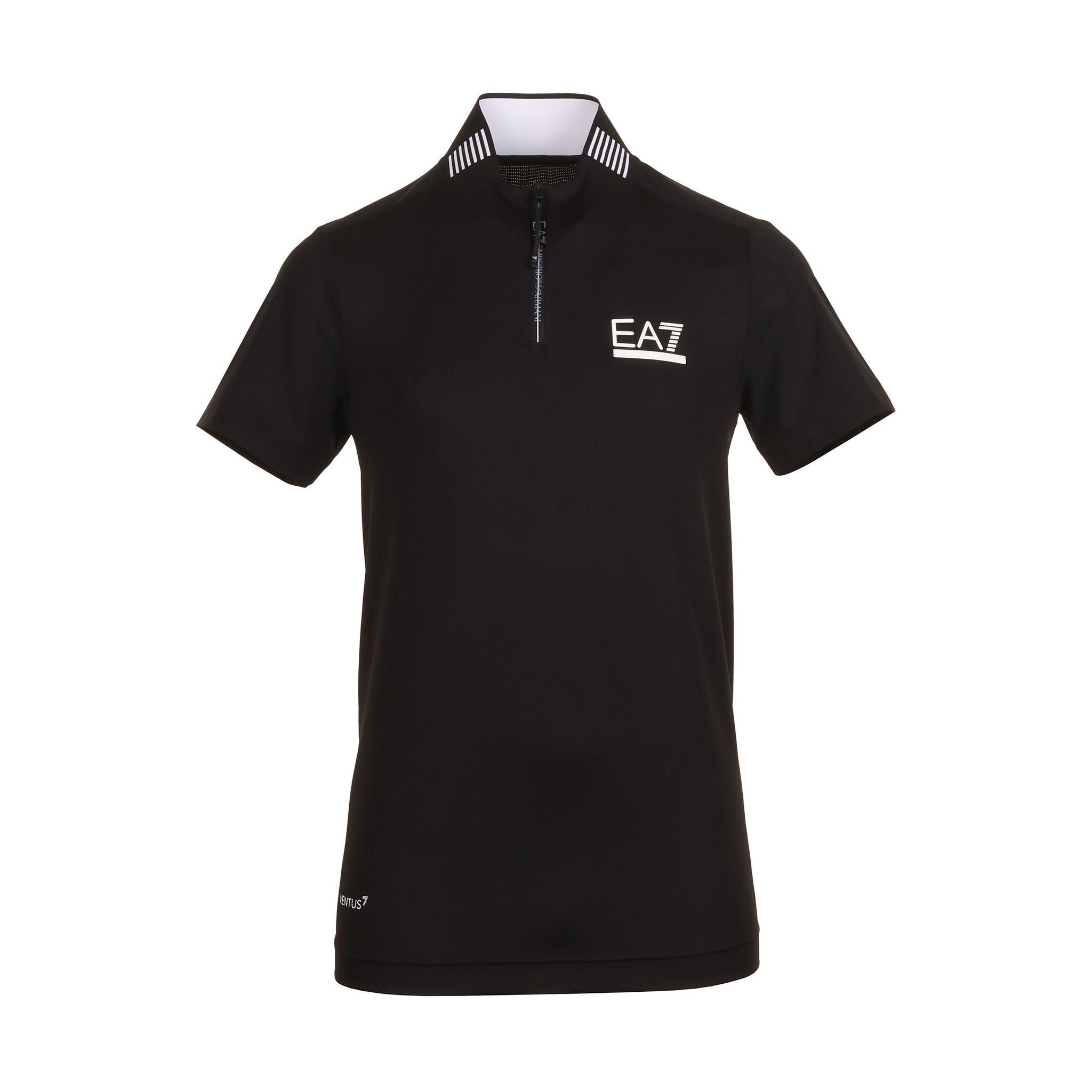 Emporio Armani EA7 Golf Ventus7 Zip Neck Shirt PJMLZ 3DPT51 Black 1200 Function18