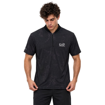 Emporio Armani EA7 Pro Serafino Graphic Zip Golf Polo Shirt
