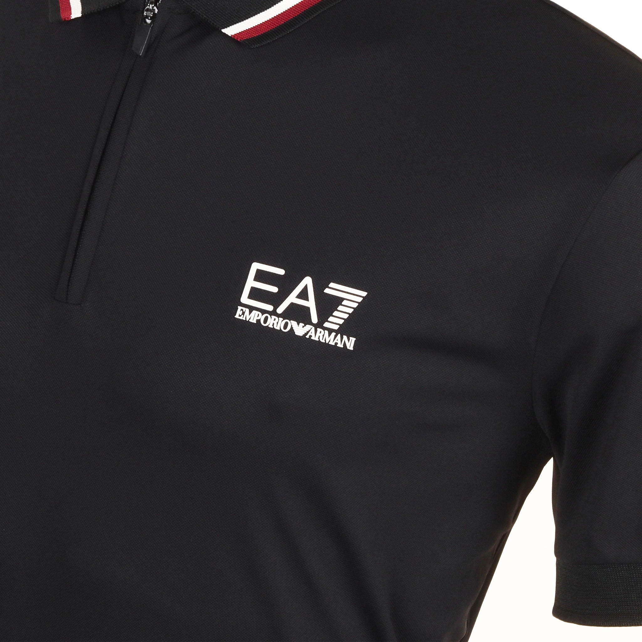 Emporio Armani EA7 Ventus7 1/4 Zip Polo Shirt Black 1200