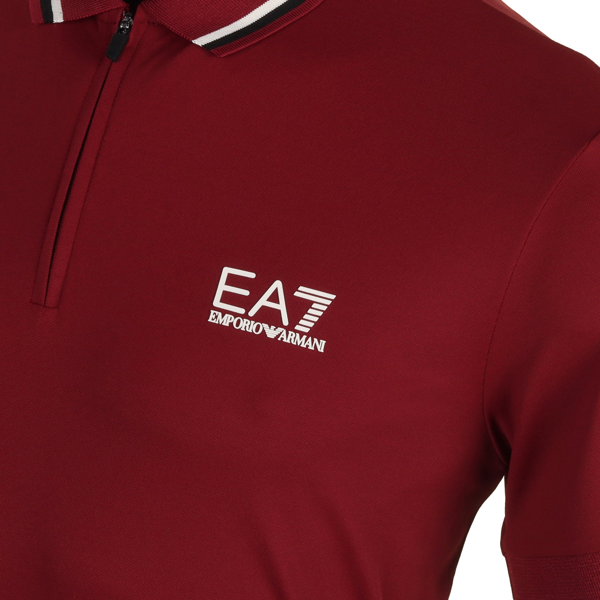 Emporio Armani EA7 Ventus7 1/4 Zip Polo Shirt Syrah 1496